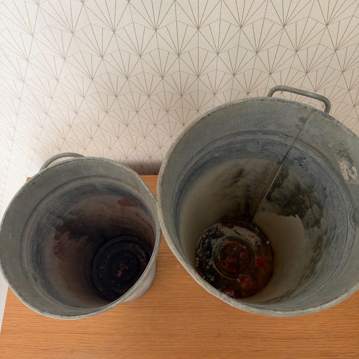 Vintage French Zinc Flower Bucket Florist Vase Set of 2 09102616 Fleamarketfrance