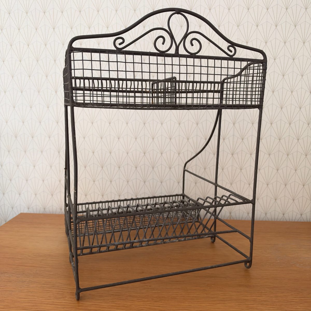 Antique French Wire Dish Rack 2-Tier Egouttoir Kitchen Organizer 20102625 Fleamarketfrance