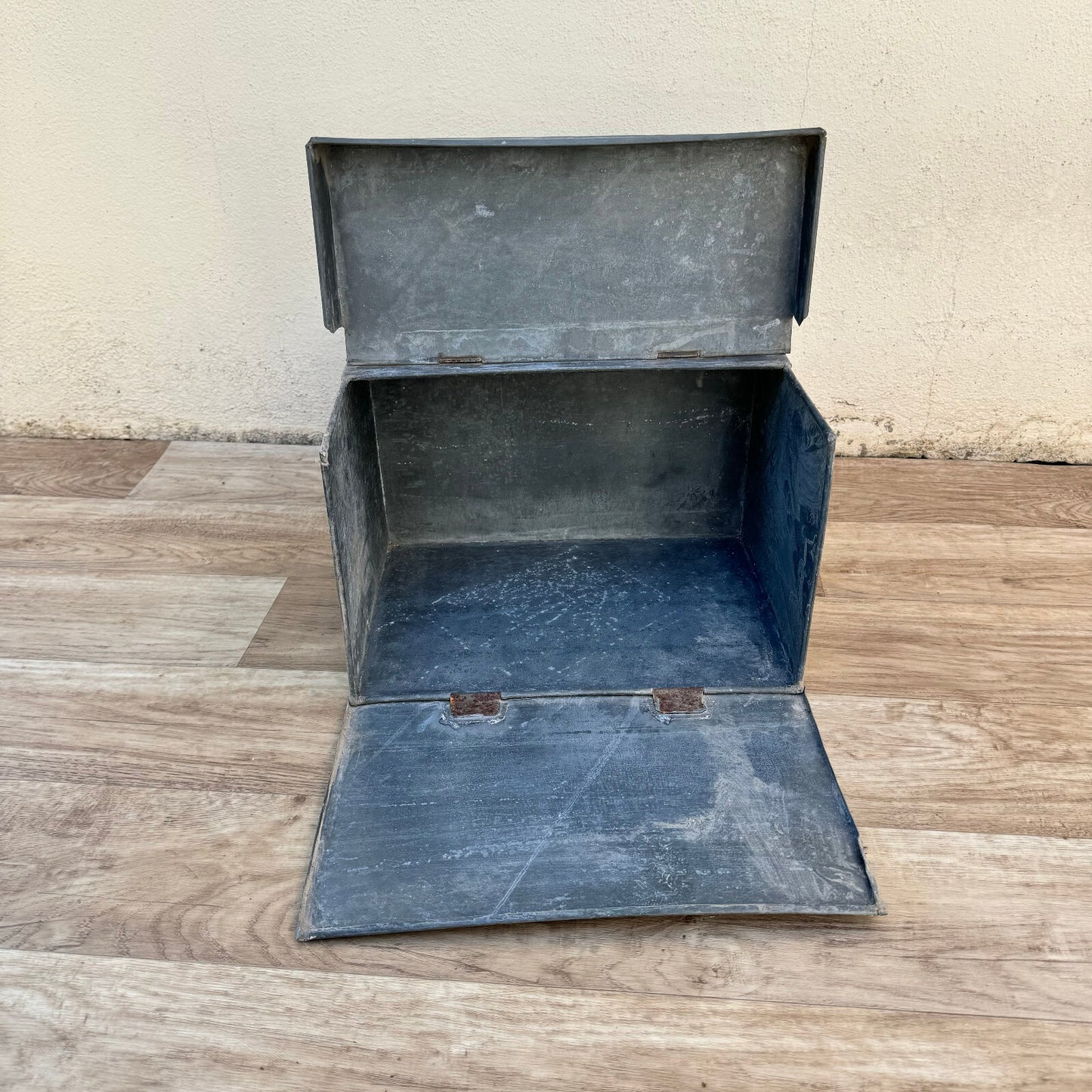 French Metal Toolbox Vintage Industrial Storage Case Gray Paint 1206242 Fleamarketfrance