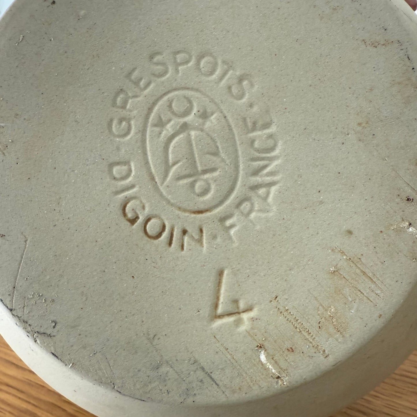 VINTAGE FRENCH STONEWARE SALAD MIXING BOWL TERRINE 8 1/4" 2608259