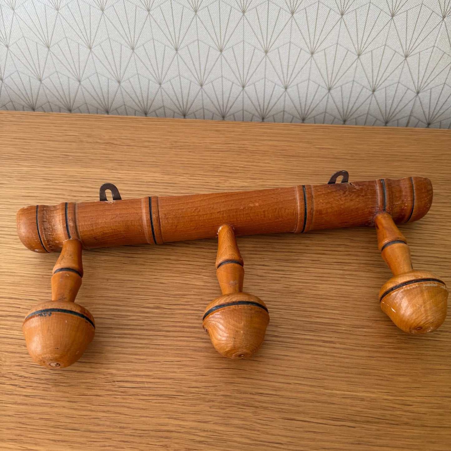 Antique Wooden French Coat Hook Hat 3 Pegs Hanger Faux Bamboo rack 1807252 Unbranded
