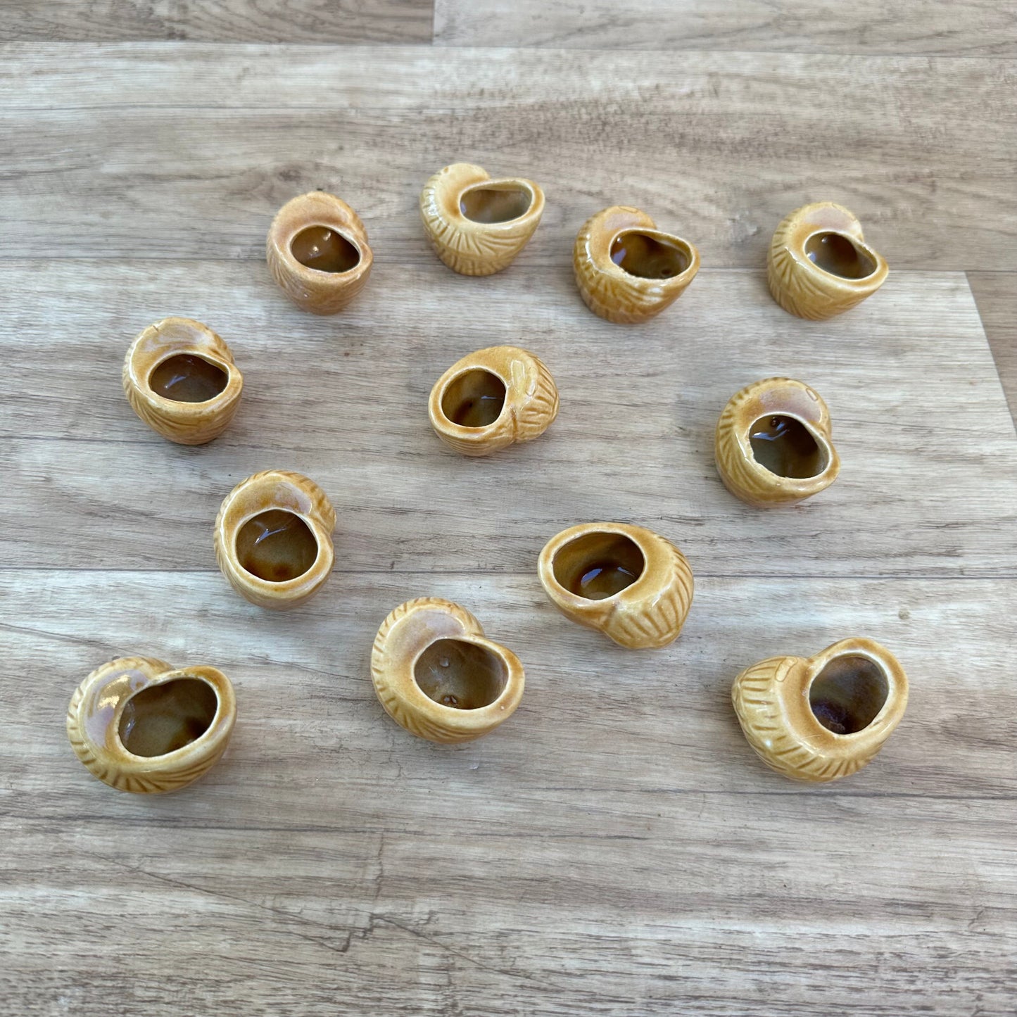 French Escargot Cups Set of 12 Vintage Ceramic Snail Serving 07092312 Unbranded