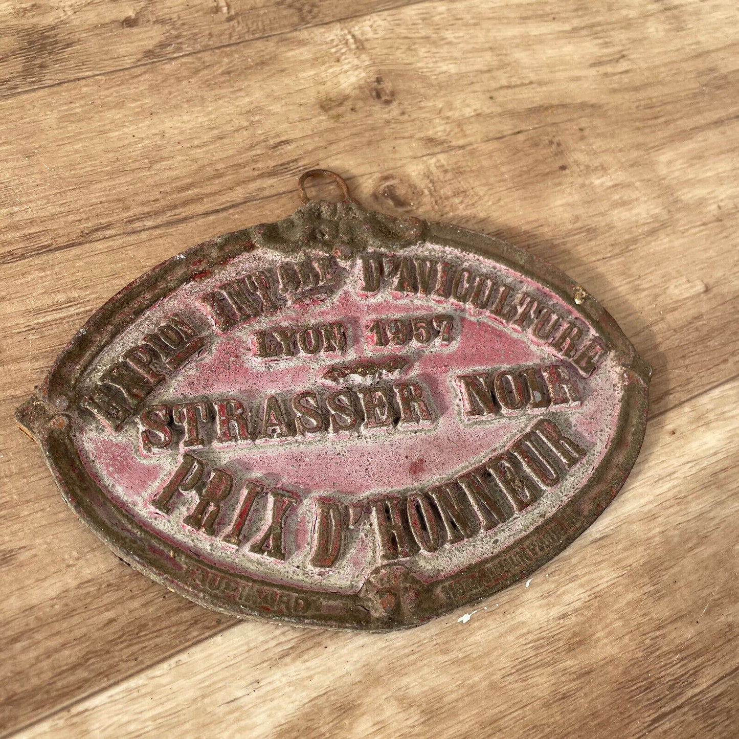 FRENCH VINTAGE AGRICULTURE PLAQUE TROPHY AWARD ANIMALS PRIZE SIGN 1957 11032518