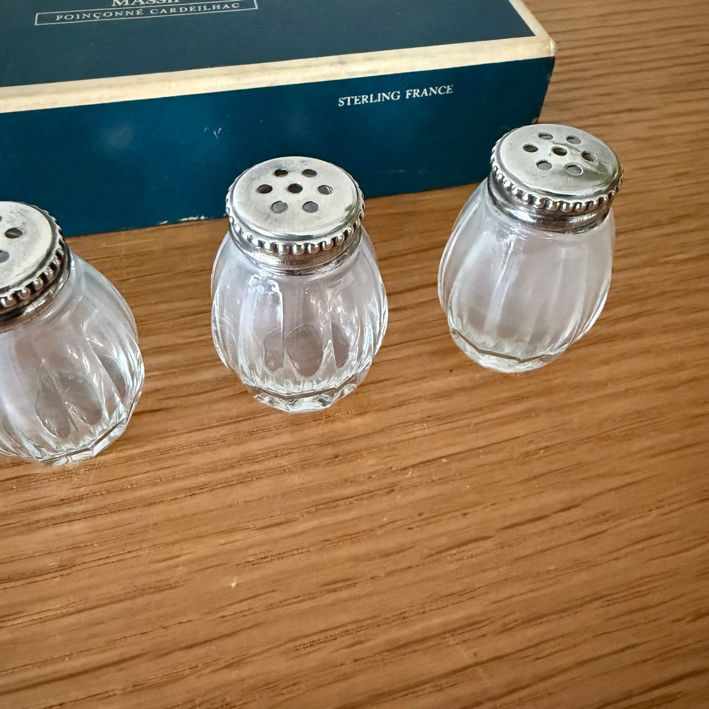 CHRISTOFLE France Crystal Sterling Silver Salt Pepper Shaker 18042520 Christofle