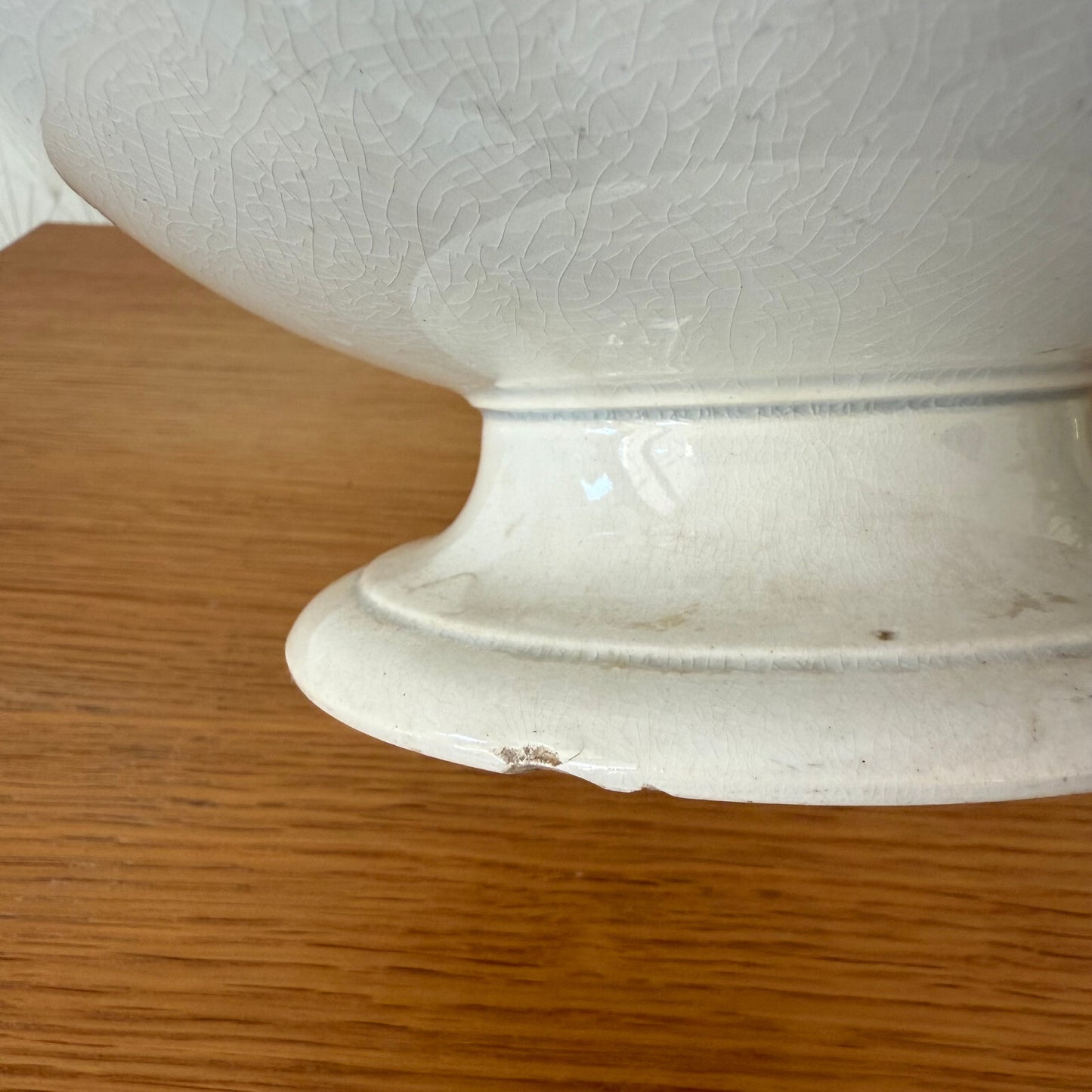Antique French Tureen White Ceramic Footed Bowl Vieillard Bordeaux 0911245 Fleamarketfrance