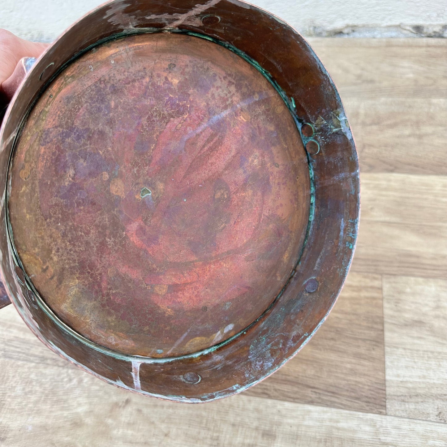 Antique French Copper Measuring Pot 2 Handles Wheat Vessel Brocante 1106232 Fleamarketfrance