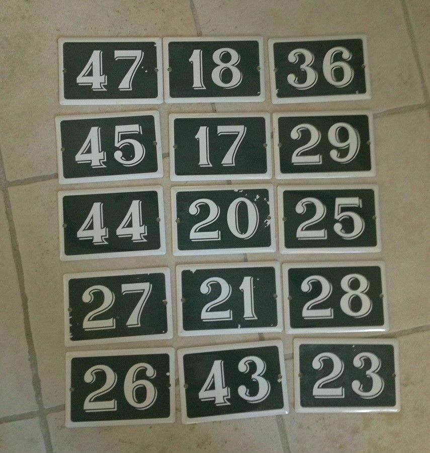 French vintage enamel house numbers street door signs metal 10x15cm 44 GIROD