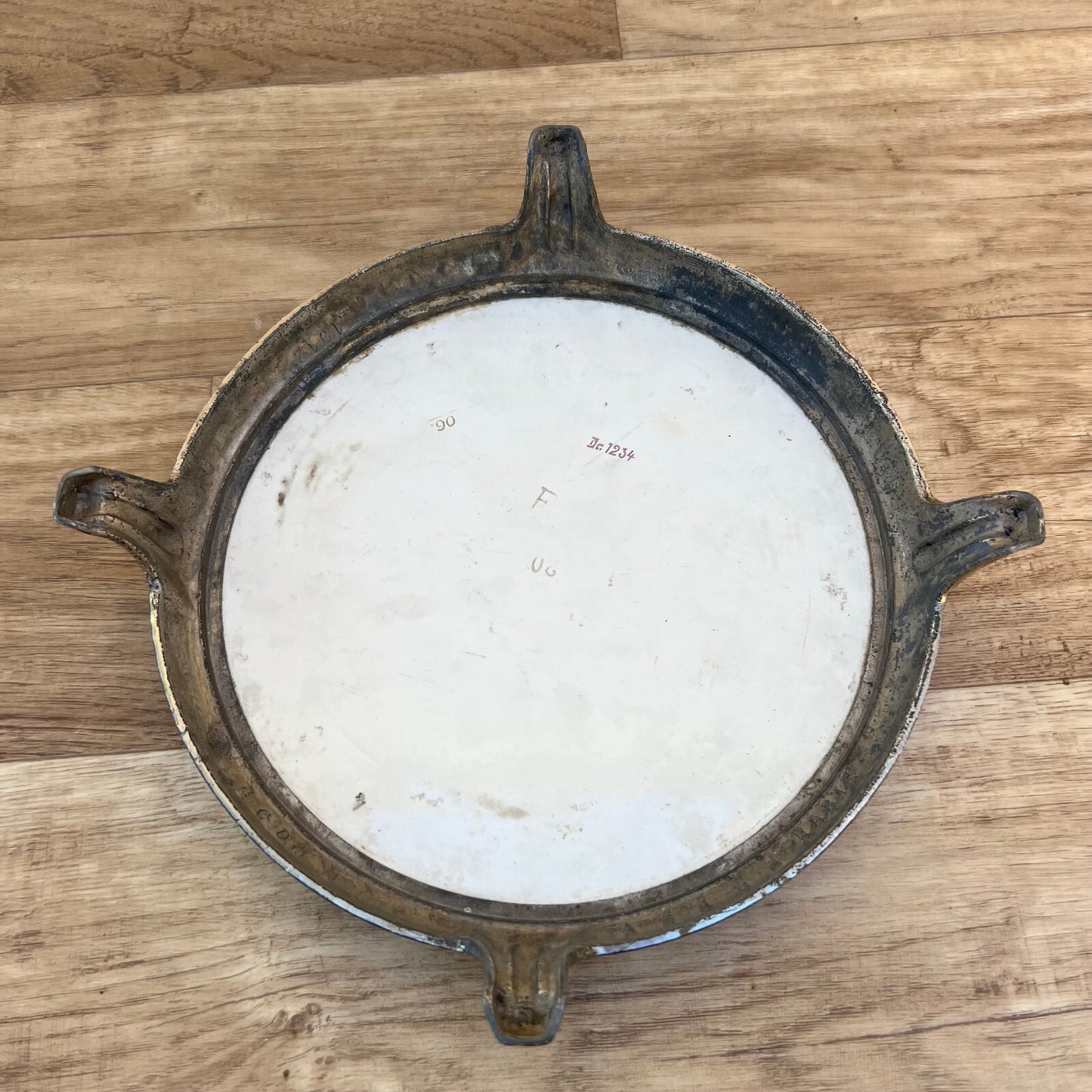 French Art Deco Trivet Porcelain Metal Floral Stand 1930s Vintage 2110223 Does Not Apply