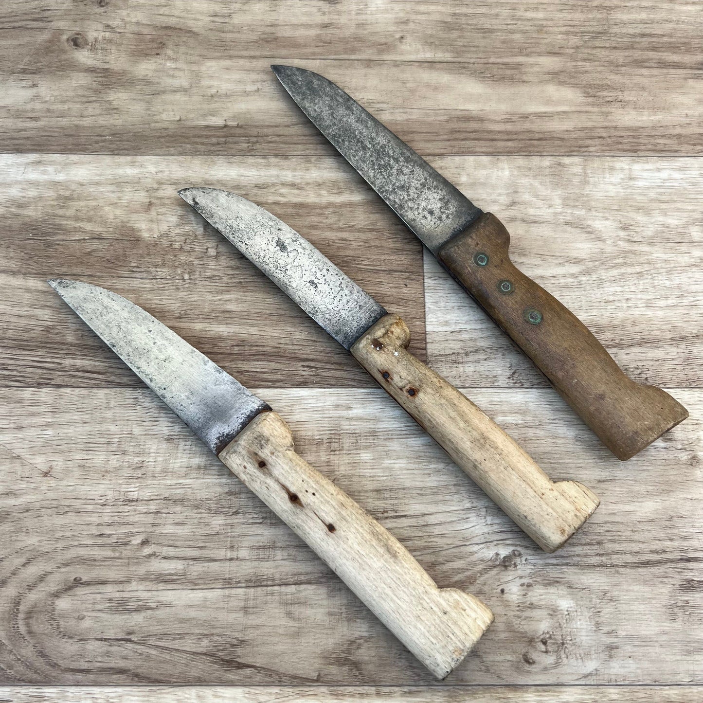 set of 3 french vintage butcher kitchen knife knives from France 24112417 Unbranded