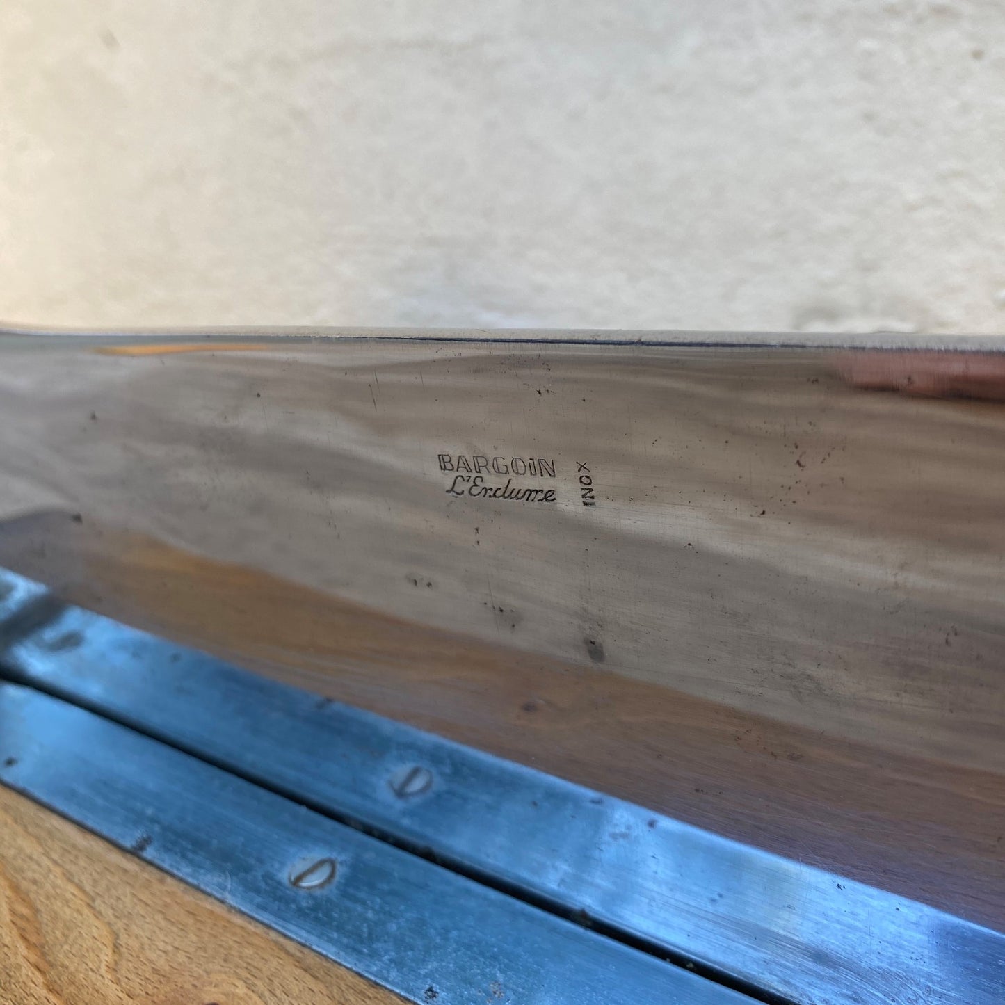 Vintage French bread slicer Bargoin wooden cutting board restaurant 04072621 Fleamarketfrance