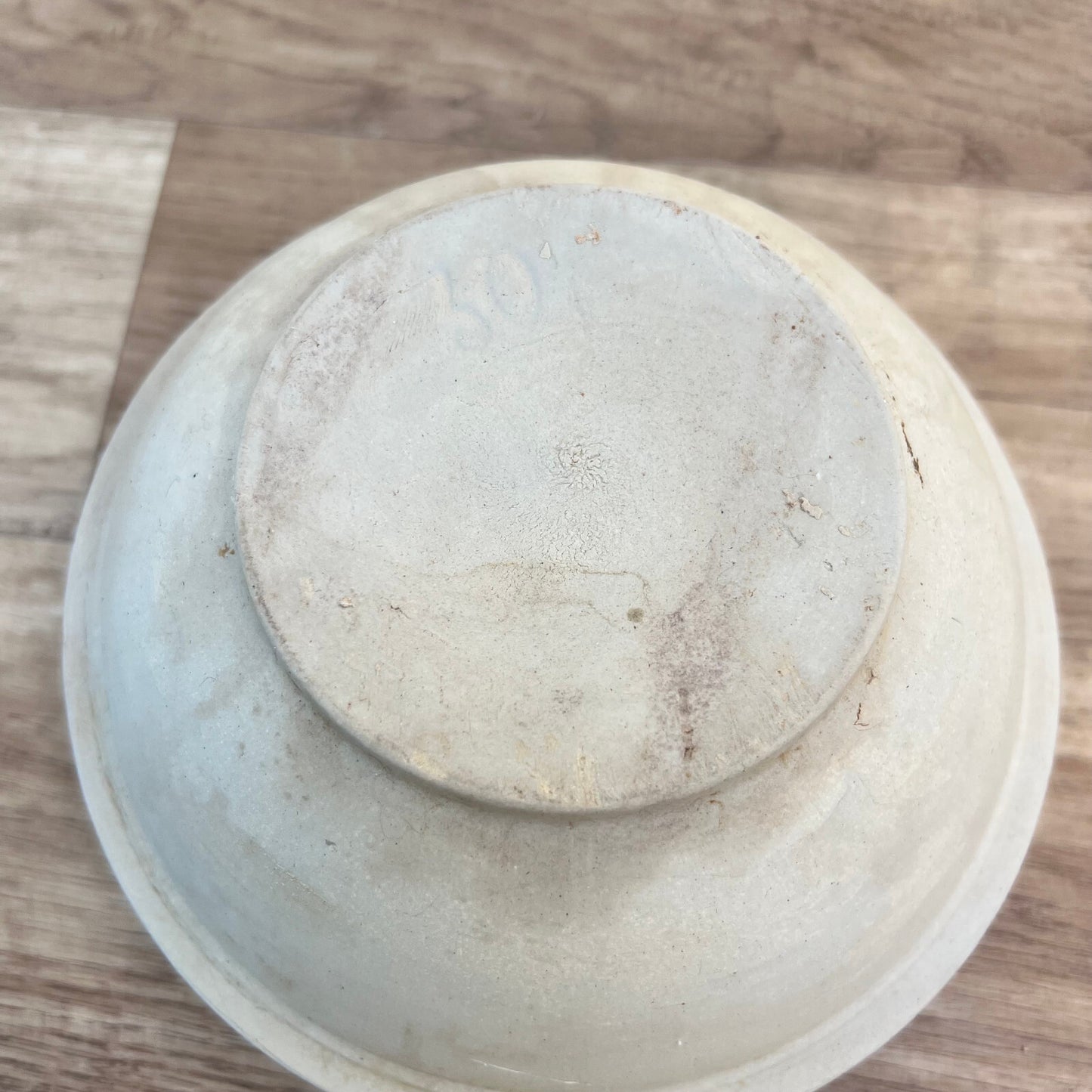 French Stoneware Bowl Vintage Mixing Pottery 8.25" Country Style 0610248 Fleamarketfrance