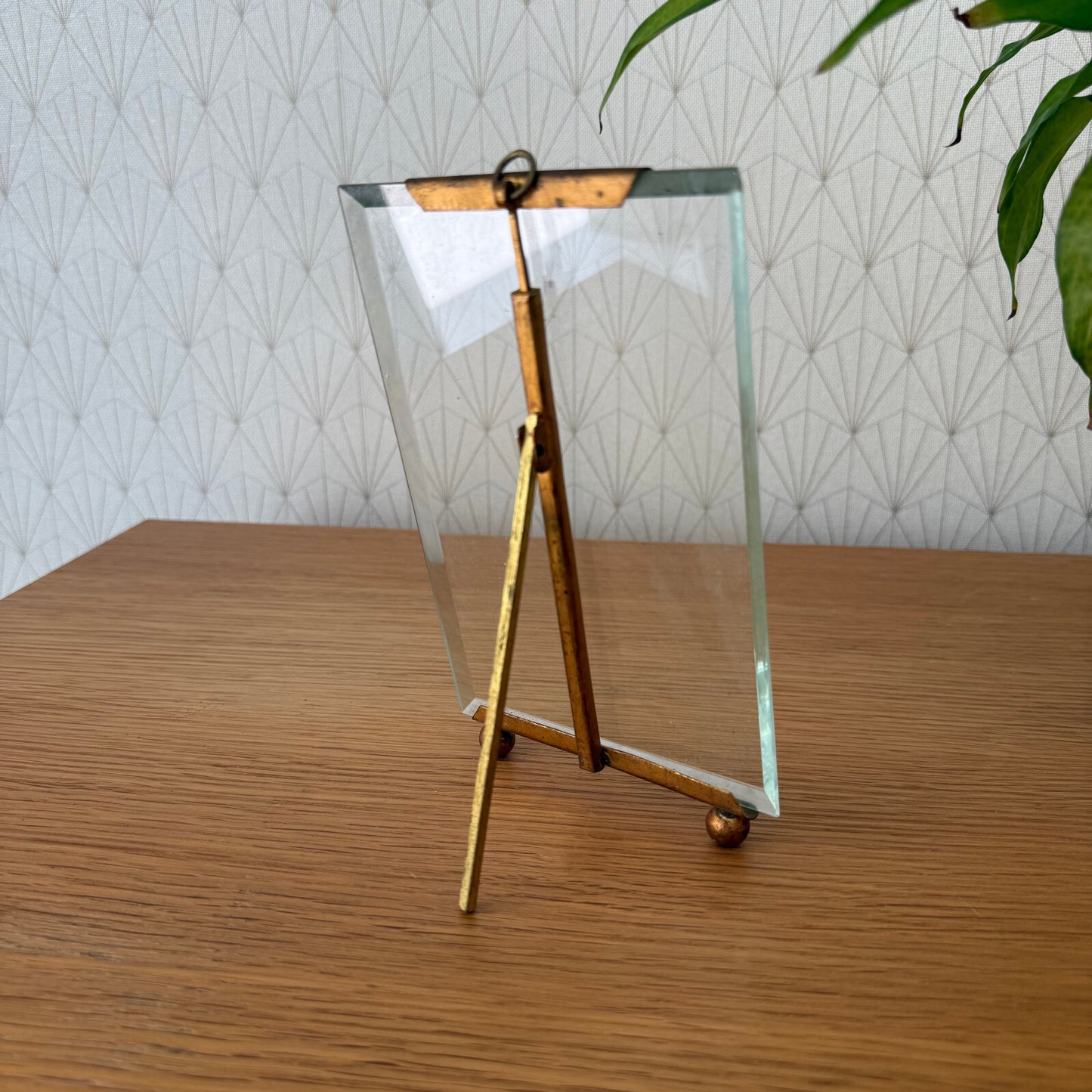 Vintage French Brass Art Deco Picture Frame Glass Stand 7x4 12062510 Fleamarketfrance