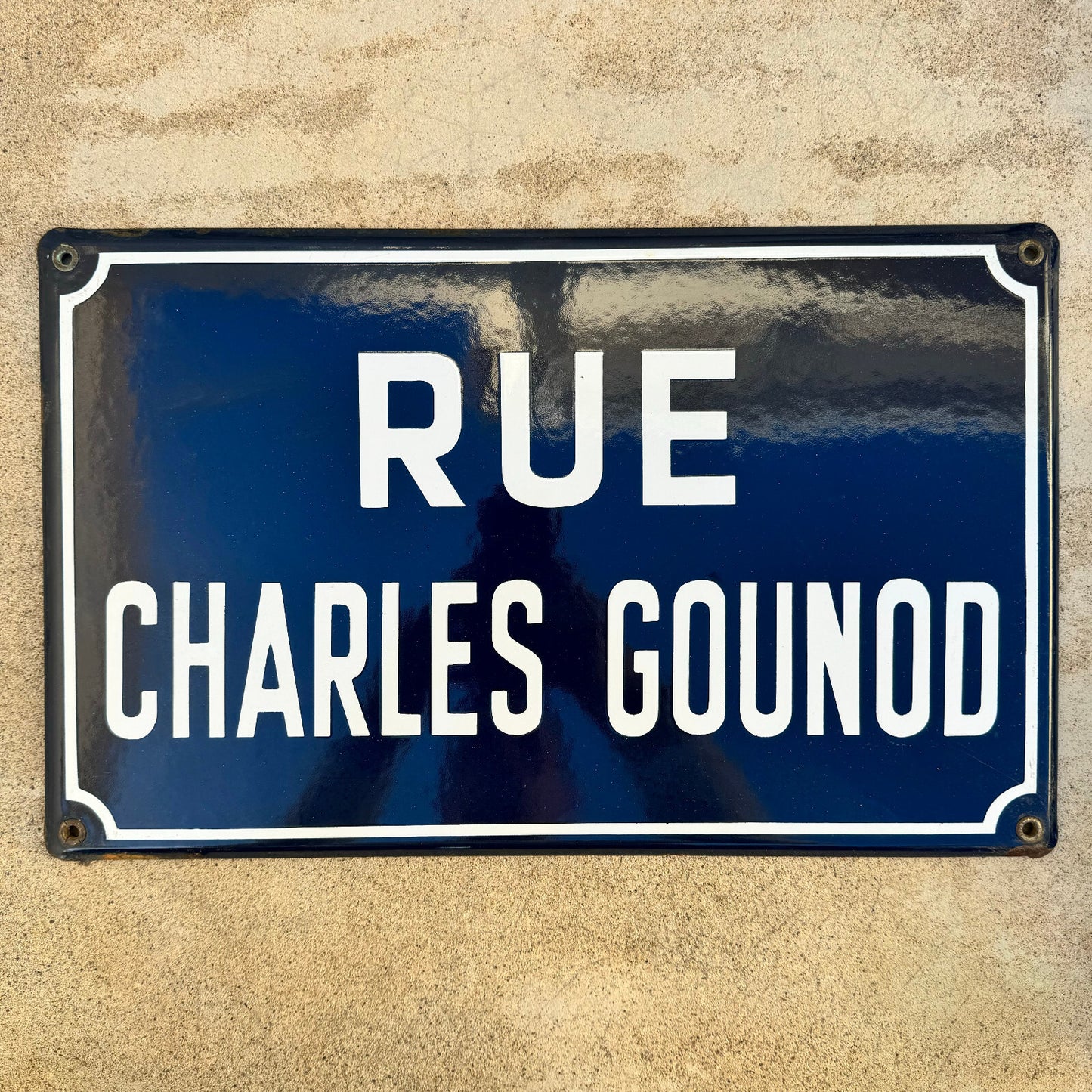 French Street Sign Rue Charles Gounod Blue Enamel Vintage Plaque 13042419 Fleamarketfrance
