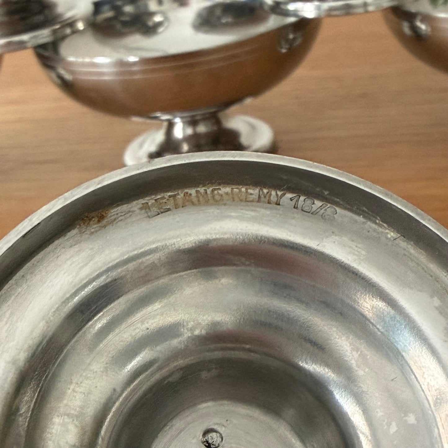 Set 6 Vintage LETANG REMY Inox FRENCH Stainless Goblet Ice Cream Cup 08102511