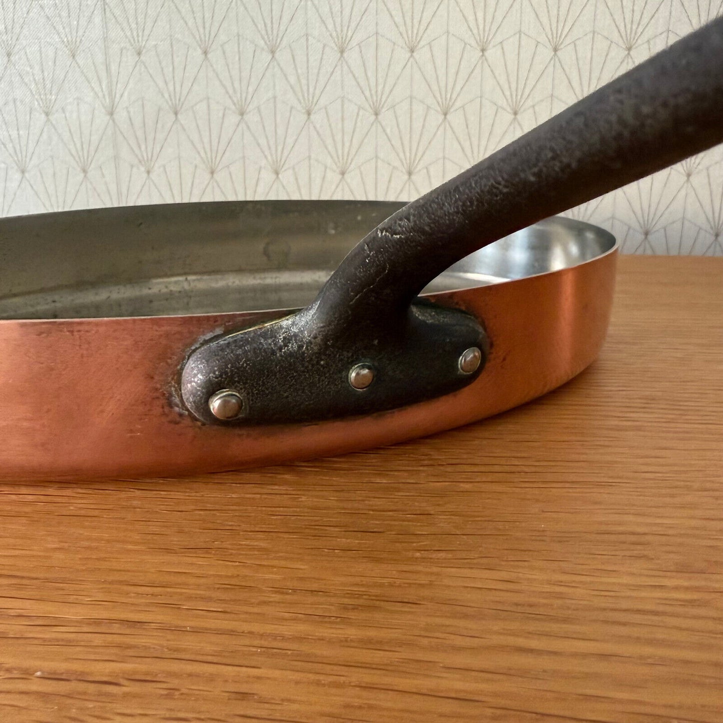 French Copper Cookware fish pan Pan Brass ovale made in france 0304259