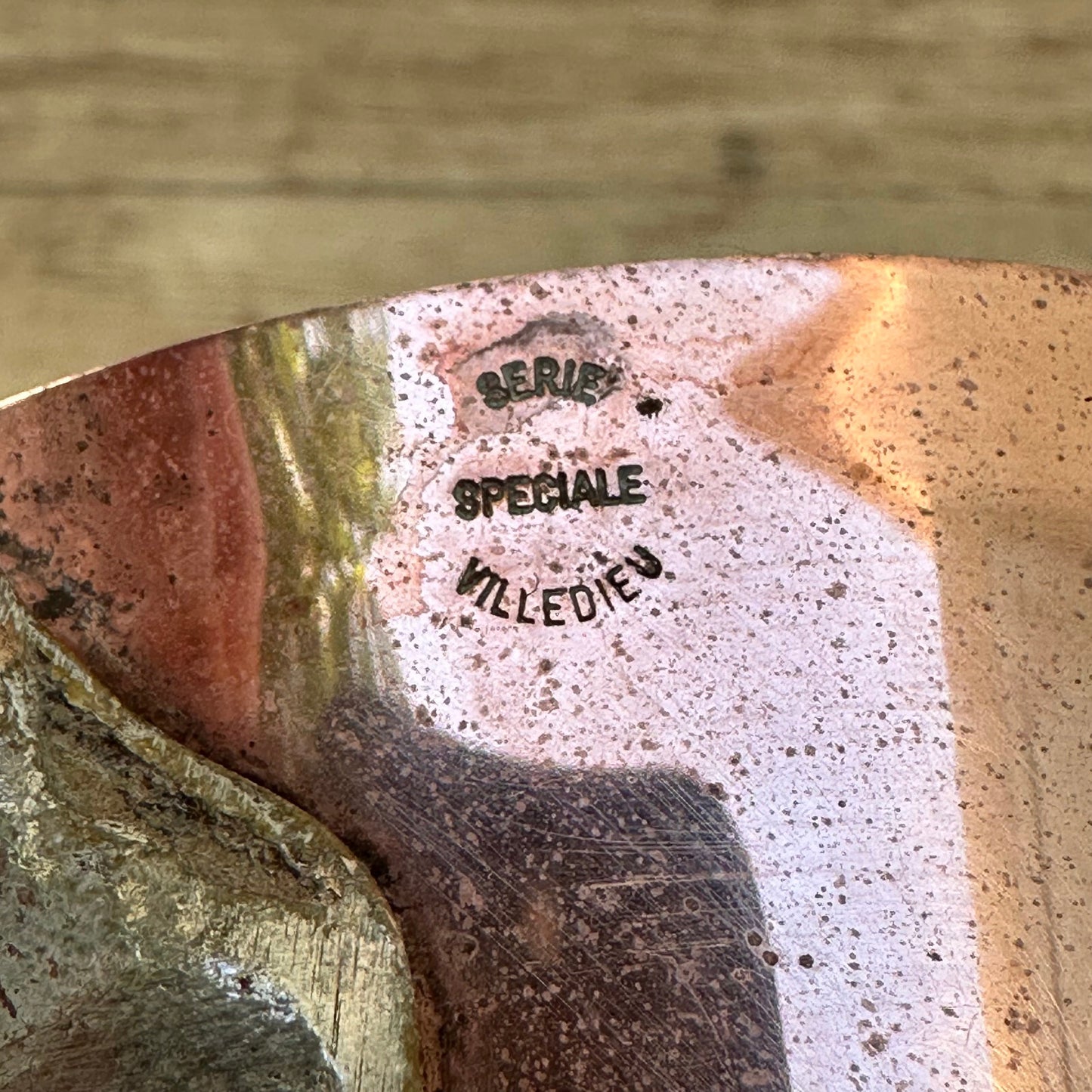 Vintage French Copper Saucepans Villedieu Set of 2 Normandy Cookware 2802251 Unbranded