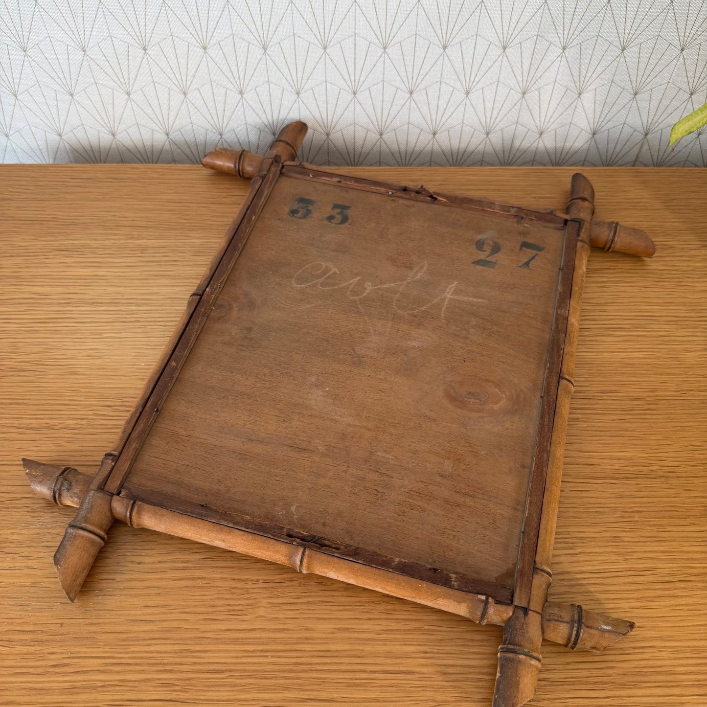 Antique French Faux Bamboo Wall Mirror Wood Frame 01072618 Fleamarketfrance