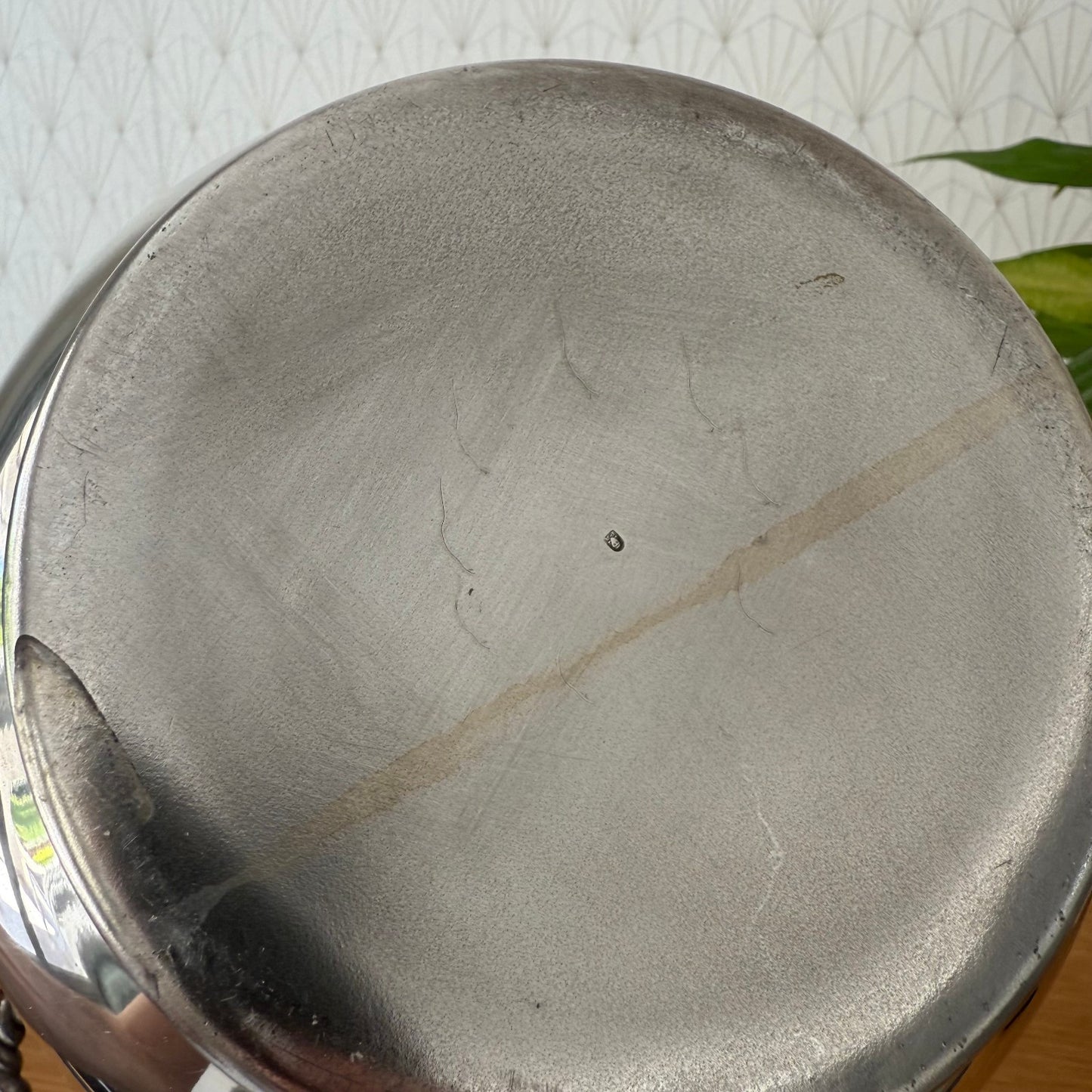 Vintage French Champagne Silverplate Ice Bucket Cooler Lion Head Handles 1907256