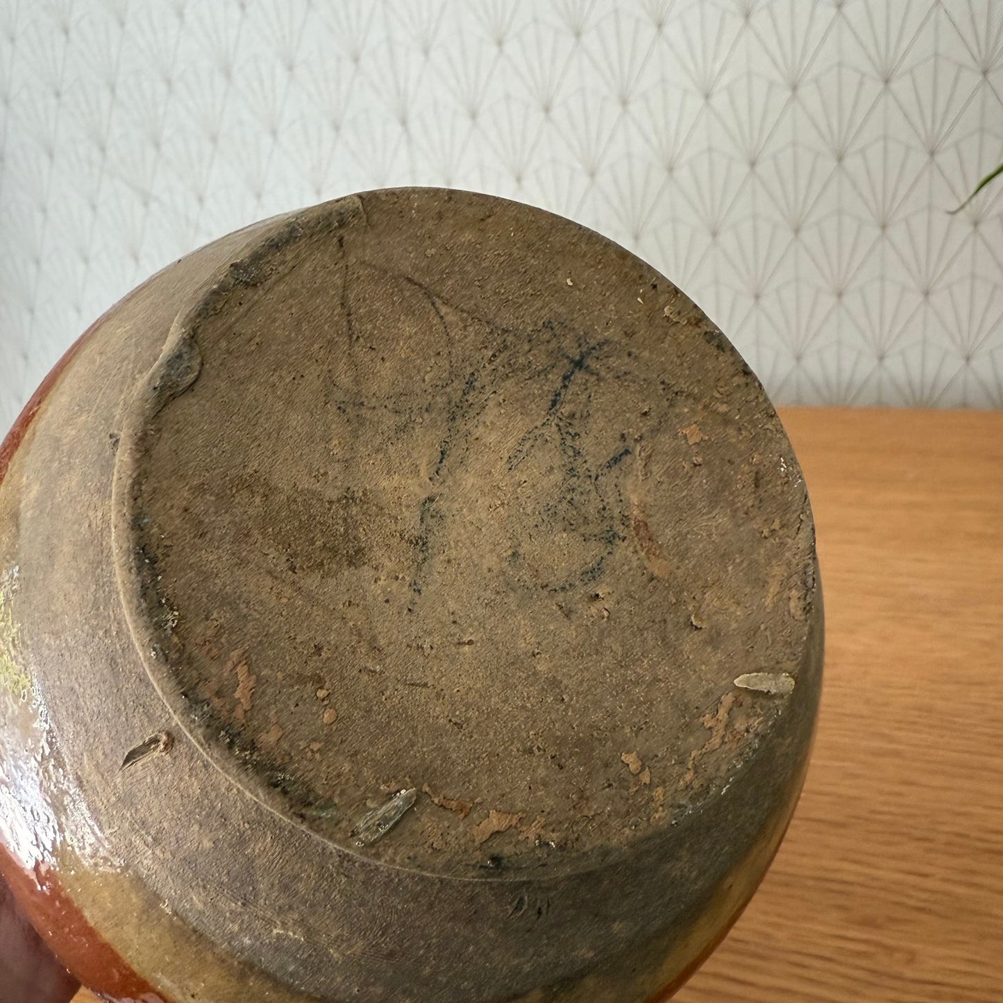 VINTAGE FRENCH GLAZED STONEWARE TOUPIN COOKING POT 0409258