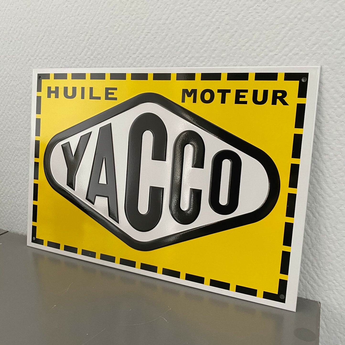 YACCO French Vintage Motor Oil Sign Metal Garage Automobile Decor 2509214 YACCO