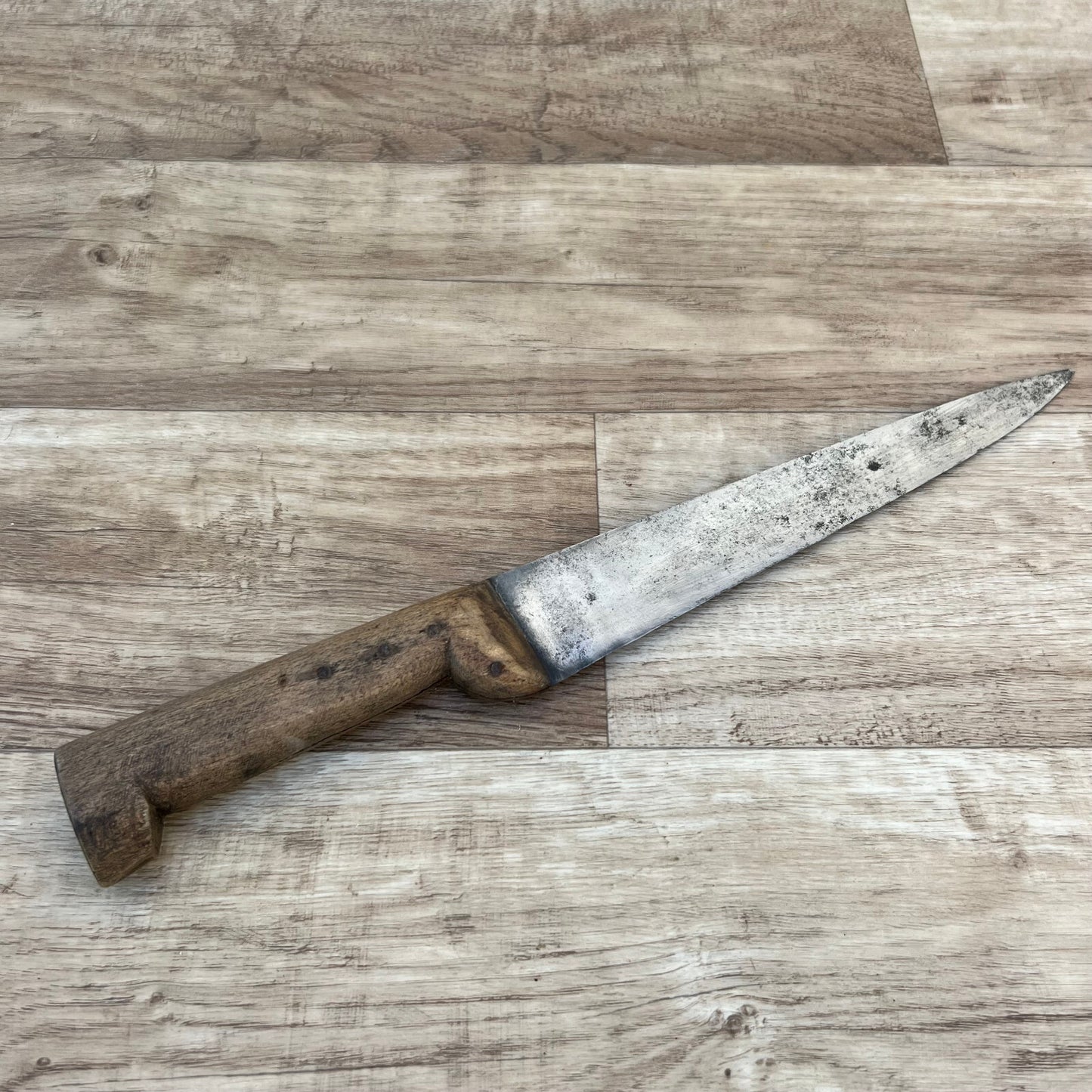 French Butcher Knife Vintage Kitchen Cutlery Solingen Steel 14 1/4 24112419 Unbranded