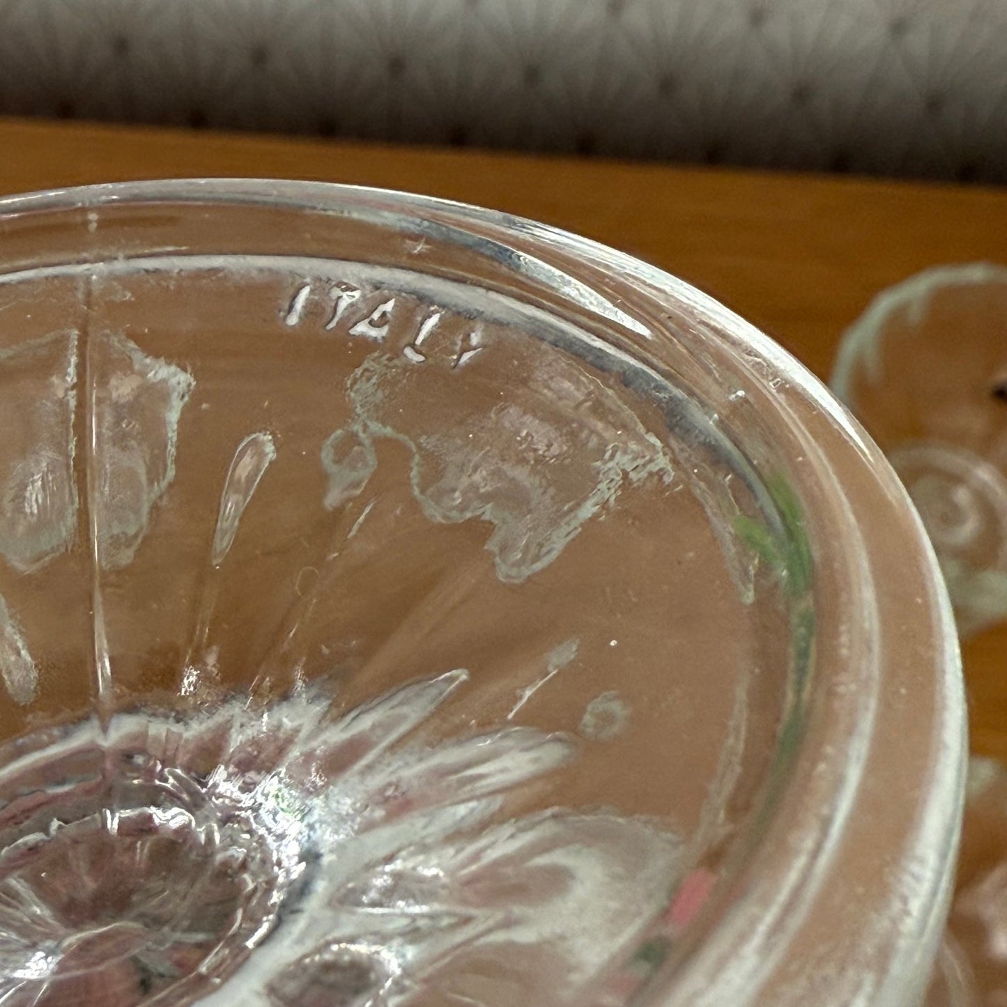 Vintage Italian Glass Dessert Bowls Set of 6 Footed Ice Cream Cups 2908251 glass