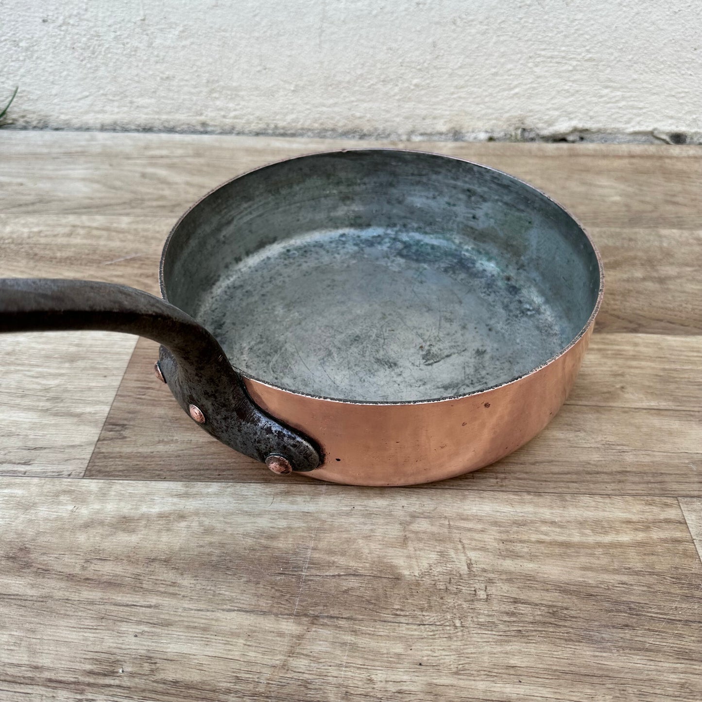 French Copper Sauteuse Pan 24cm Tin Lined Professional Vintage 2mm 0712233 Unbranded