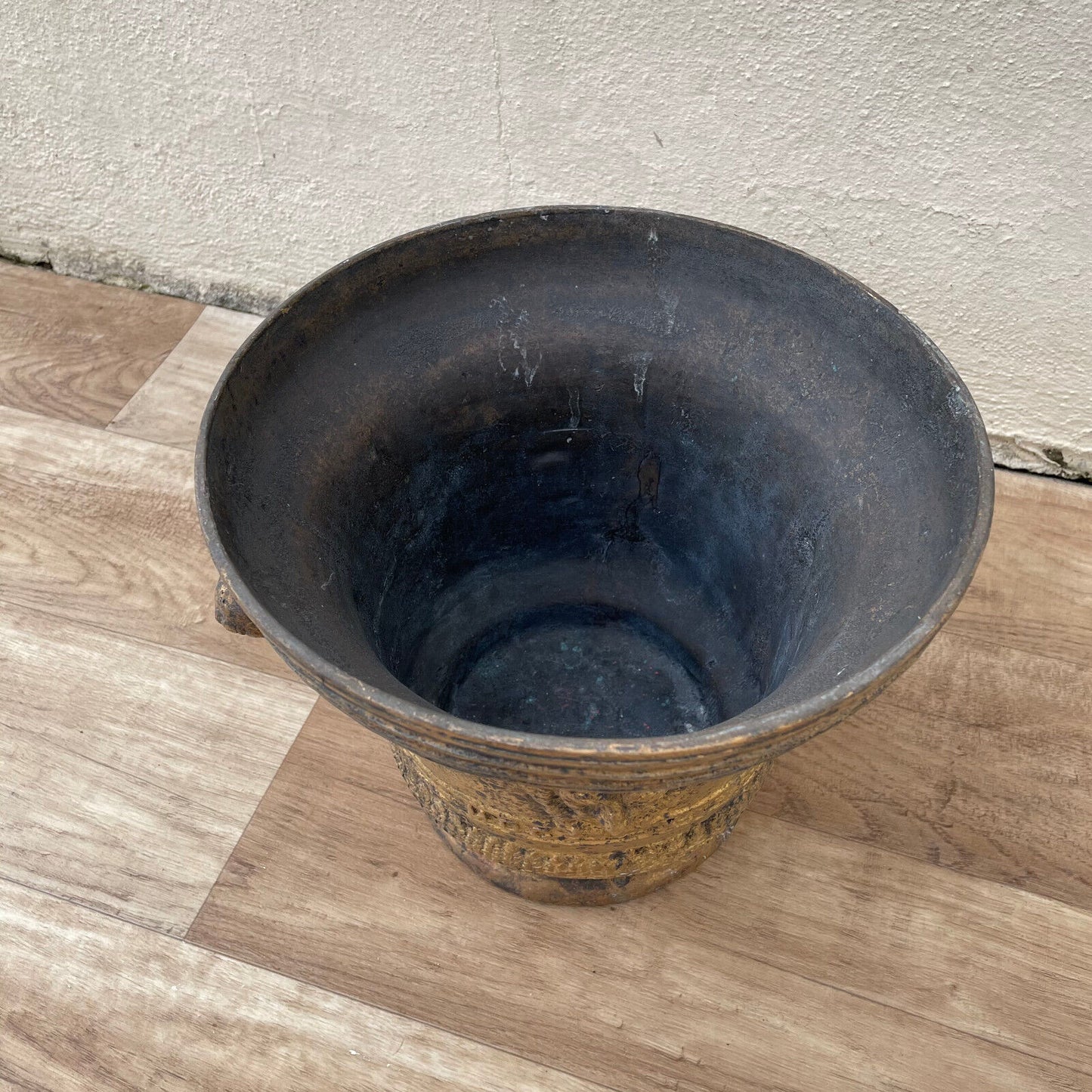 Antique Louis XIV Period French Bronze Mortar 17th Century Dated 1671 02112213 Fleamarketfrance