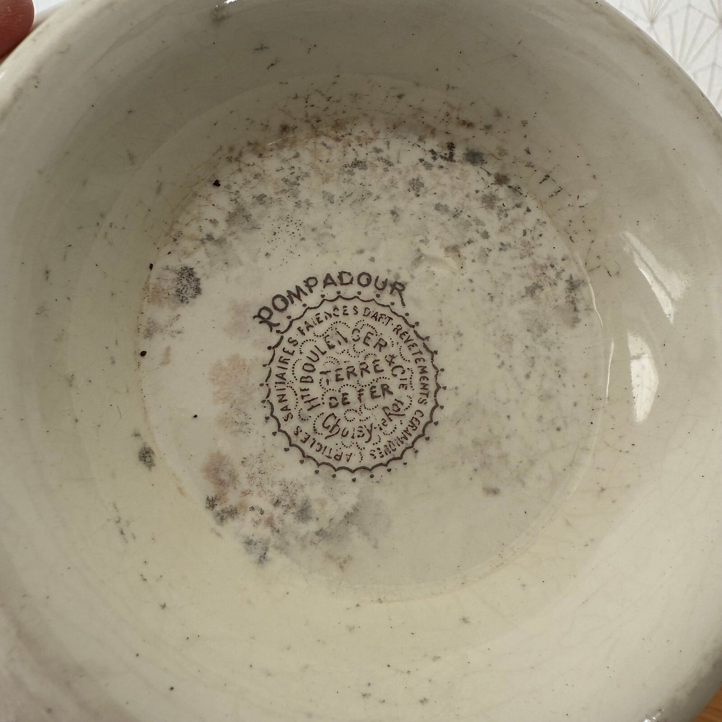 French fruits bowl compotier piedouche Pompadour Boulenger pedestal 0406259 Fleamarketfrance