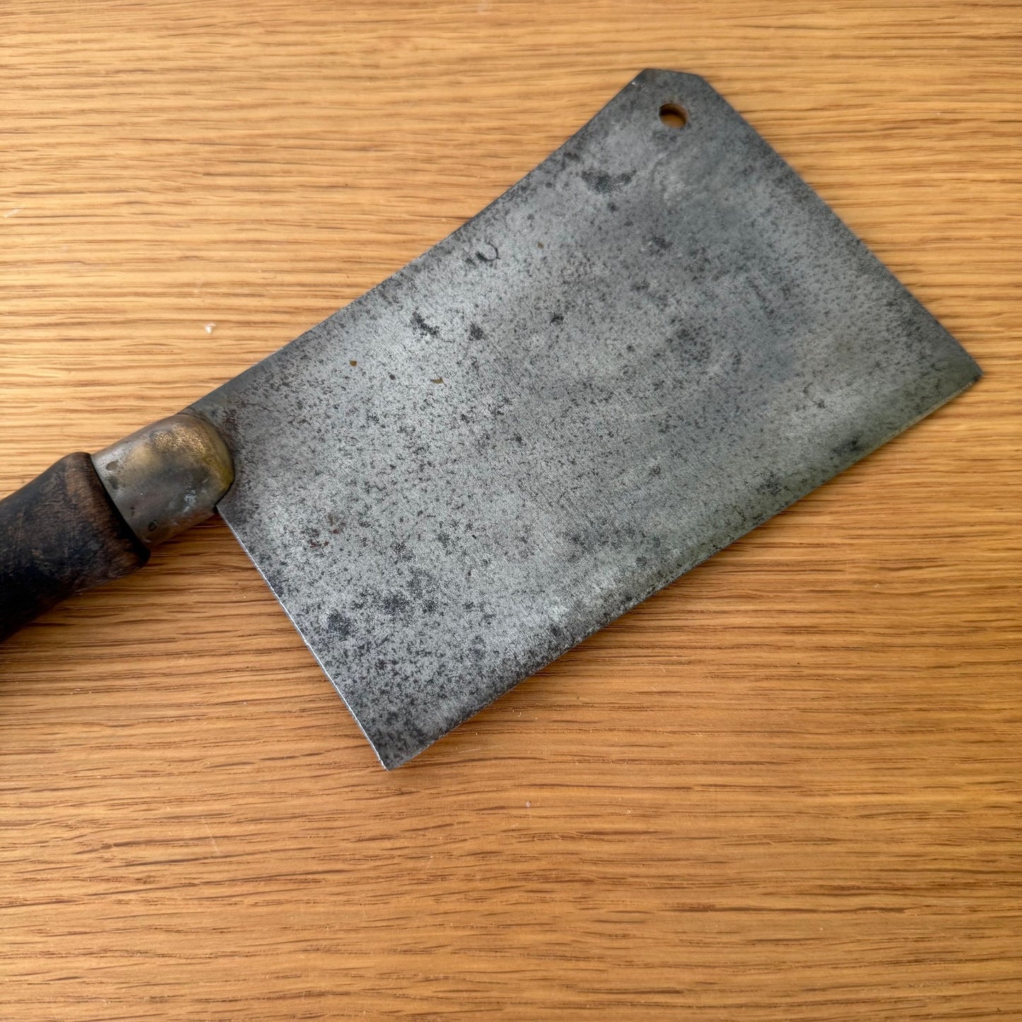 French Butcher Cleaver Vintage Meat Chopper Carbon Steel 12.25" 30072512 Unbranded