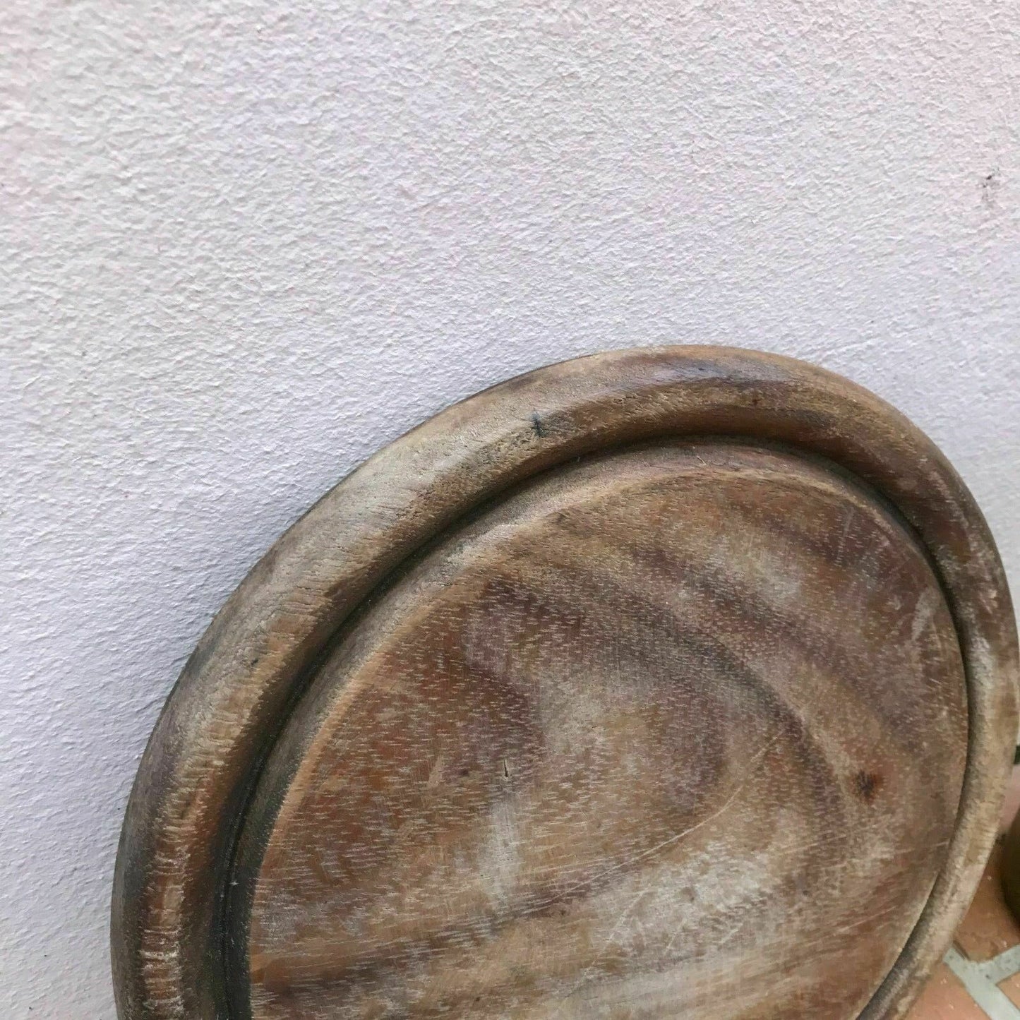 Antique French Wooden Bowl Rustic Farmhouse Kitchen Serving Decor 383 Unbranded