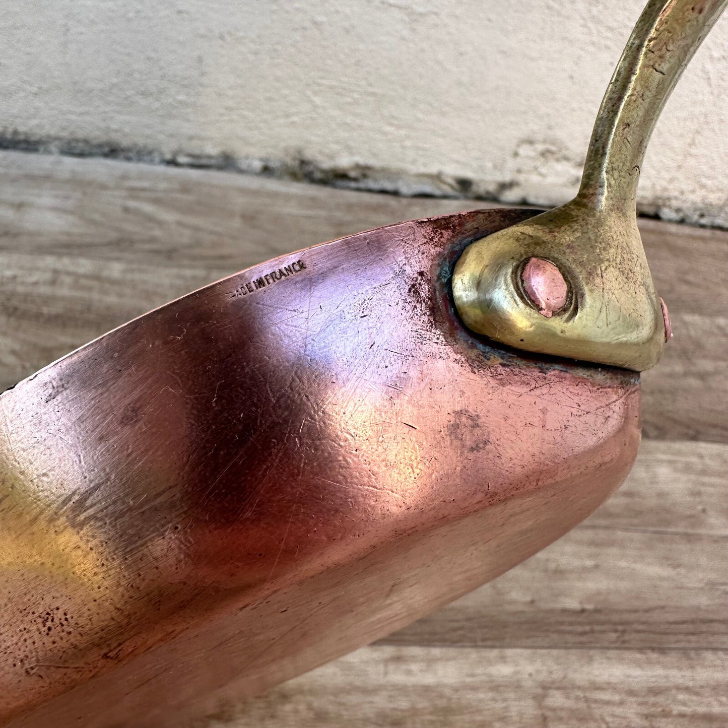Vintage French Copper Fish Pan Oval Brass Handle Professional Cookware 0311234 Unbranded