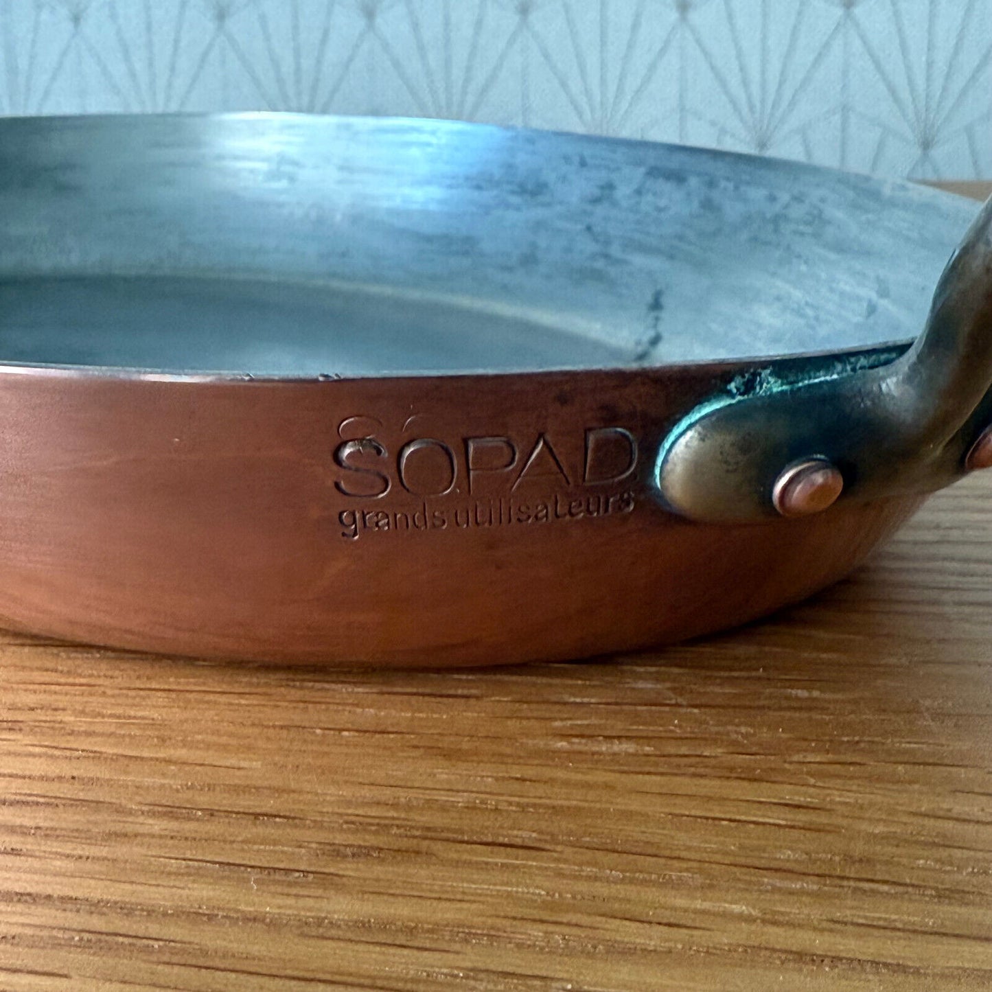 French Copper Cookware gratin Pan Brass oval made france 0304257