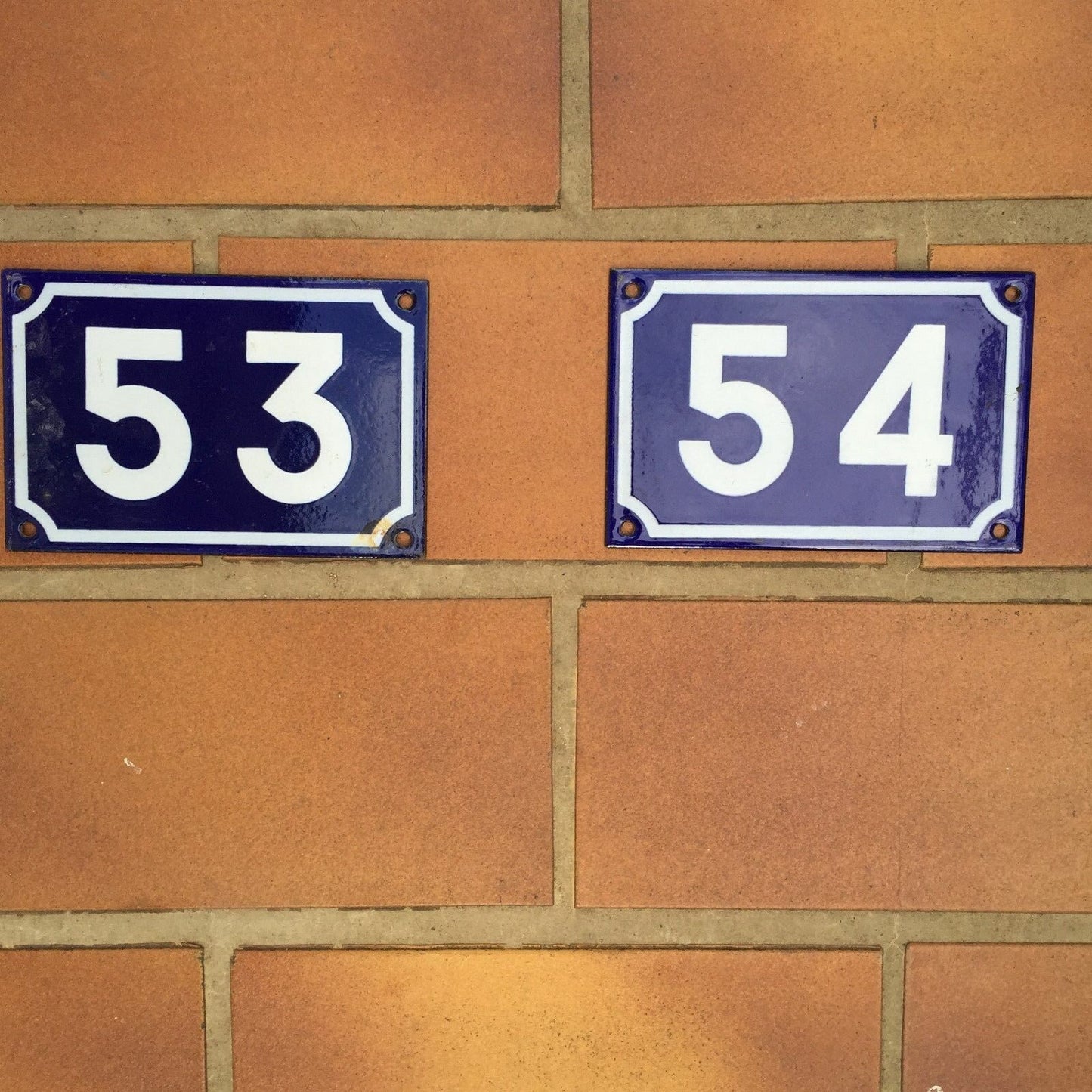 French vintage blue enameled enamel steel metal house street door number girod Unbranded