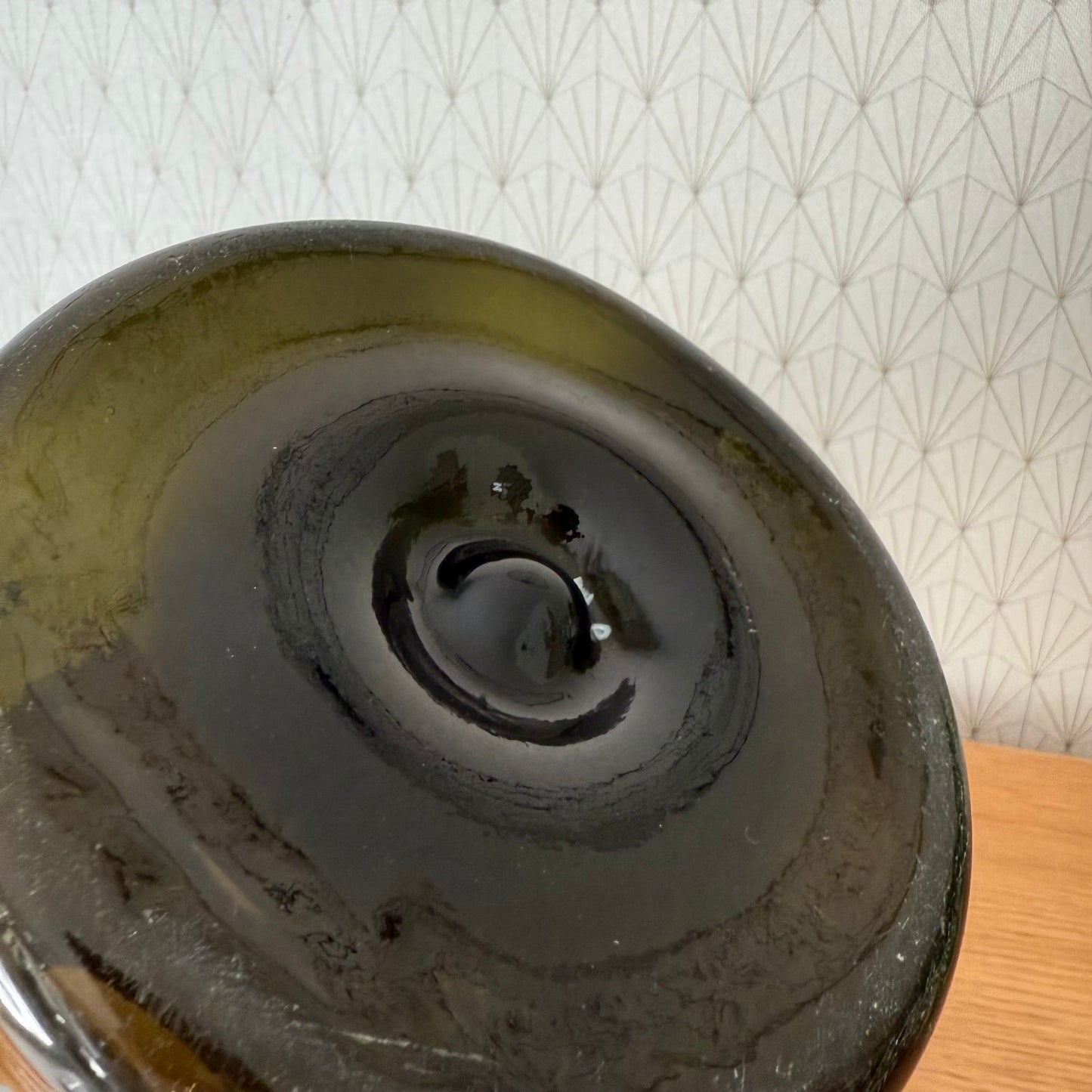 Antique French Hand Blown Green Glass Pickling Truffle Bocal Jar 12 1/4"08092512