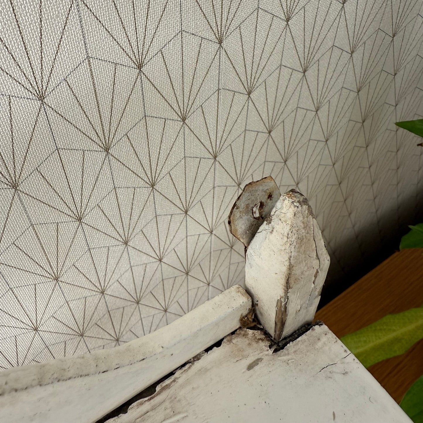 Vintage French Wall Wooden White Shelf Shabby Farm Patina 0407256