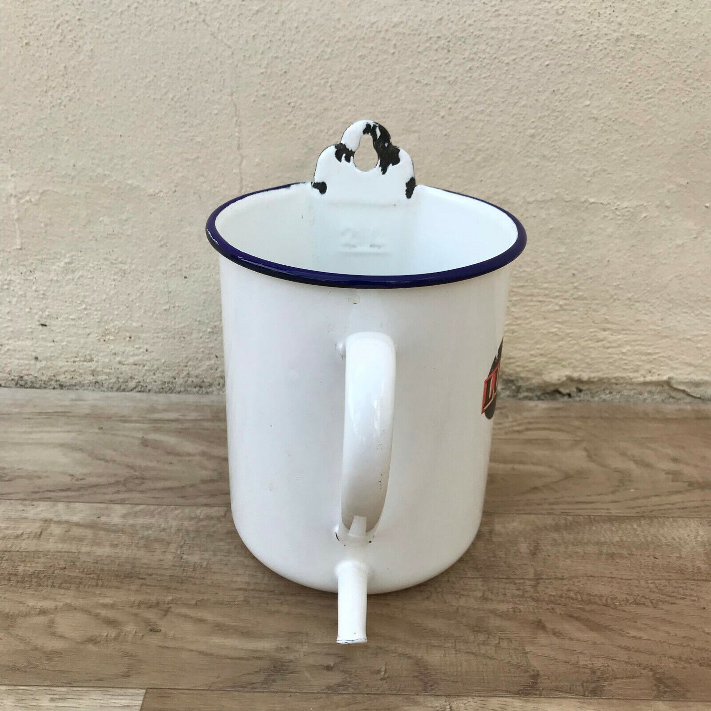 Vintage french enameled Enamelware IRRIGATOR DOUCHE garden white 0301241 Fleamarketfrance