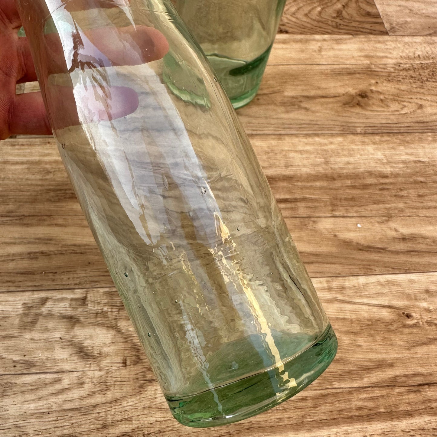 Antique French Glass Milk Bottles Green Tinted Set 3 Vintage 1920s 2509247 Fleamarketfrance
