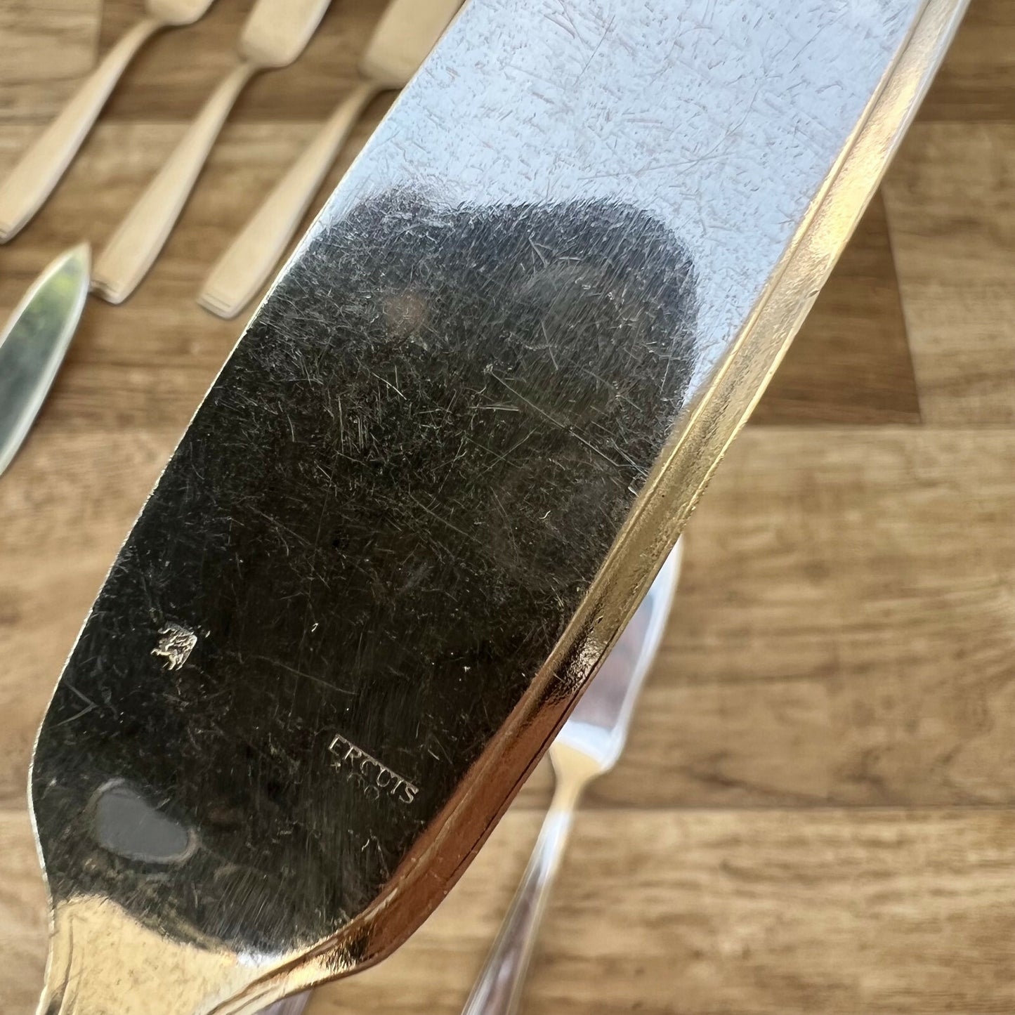 Vintage French Ercuis Silver Plate Fish Knives Set of 12 Flatware 2305224 Ercuis