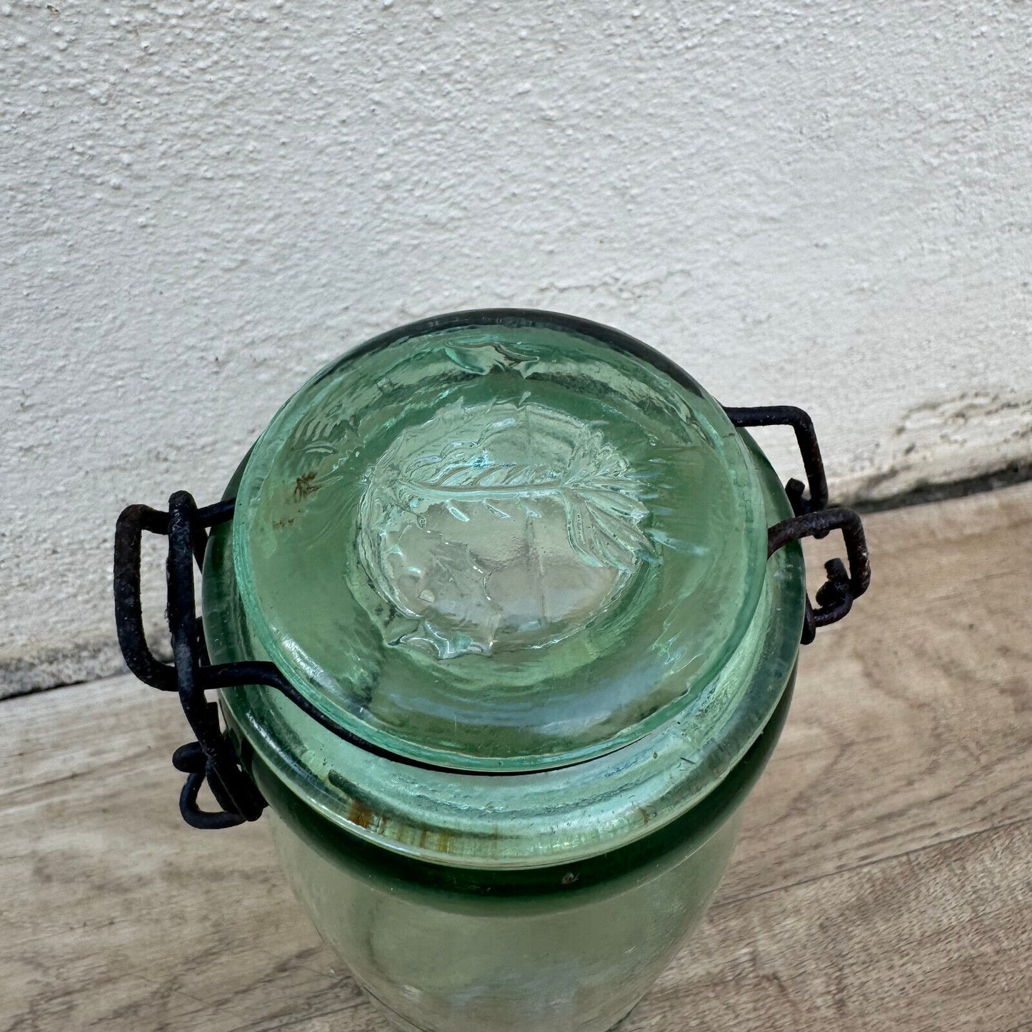 Old bottle preserve La Lorraine jar glass stopper 9 1/4" 3006245 Fleamarketfrance
