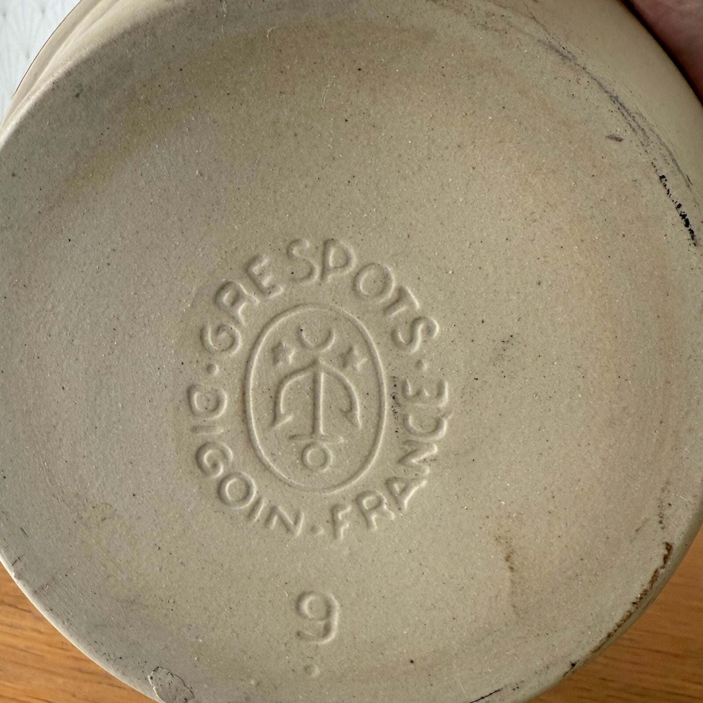 VINTAGE FRENCH GLAZED STONEWARE DIGOIN MIXING BOWL TERRINE TIAN 9 1/2" 12062511 Fleamarketfrance