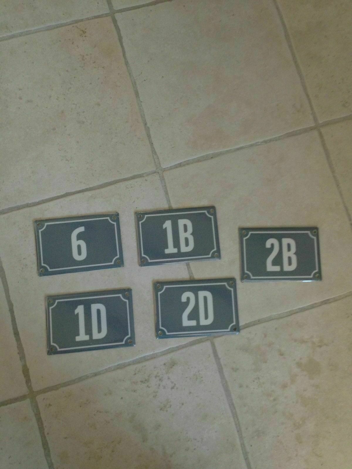 Vintage French Enamel House Numbers Metal Street Door Signs Municipal GIROD 2 Unbranded