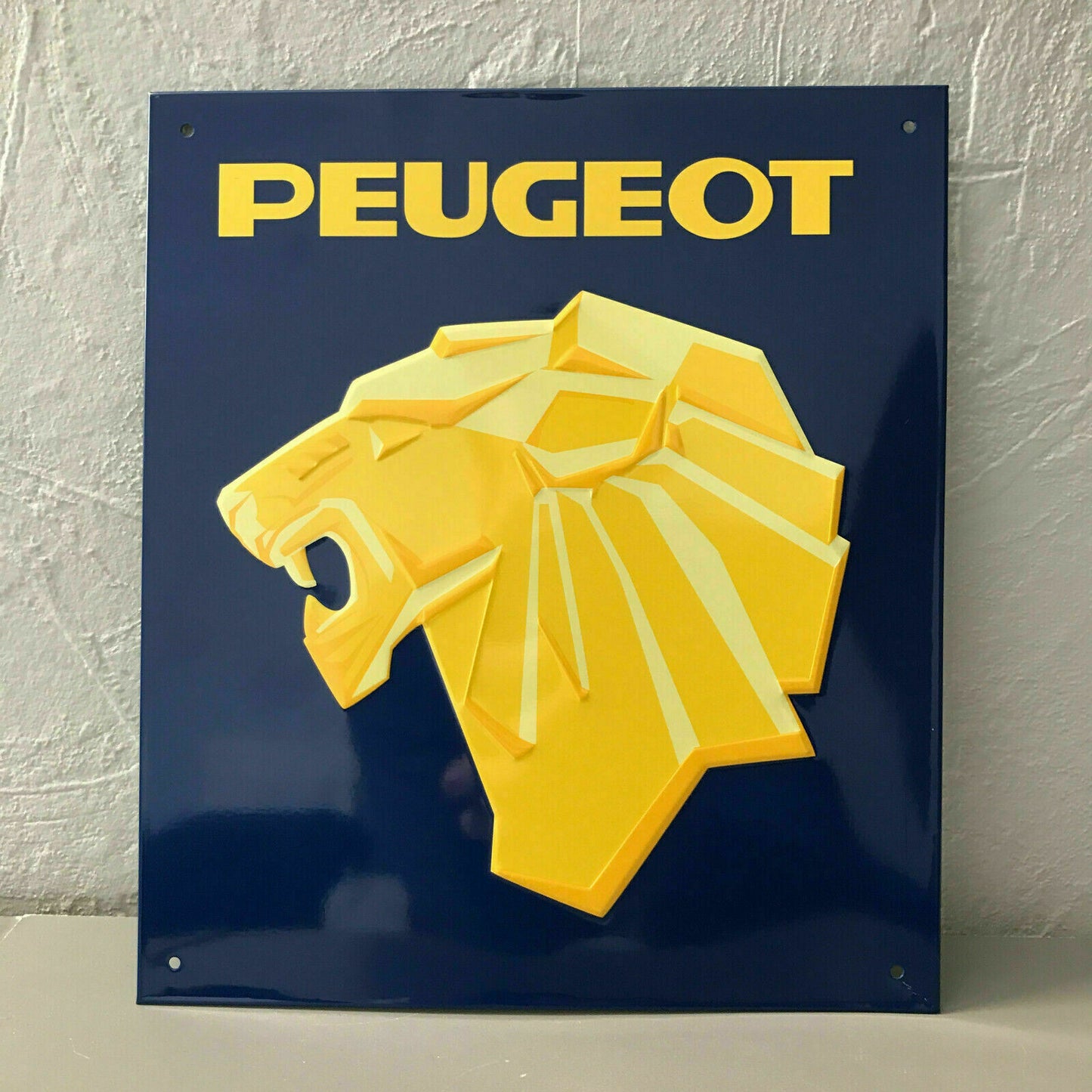 Vintage Peugeot Metal Sign French Lion Logo Wall Plaque Car Auto 0411251 Fleamarketfrance : French vintage and antique decor
