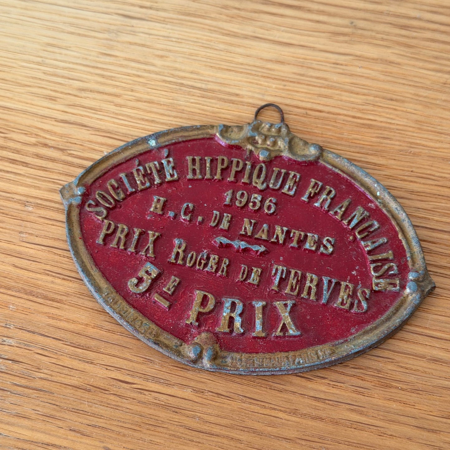French Equestrian Trophy 1956 Agricultural Prize Plaque Vintage 1212257 Fleamarketfrance : French vintage and antique decor