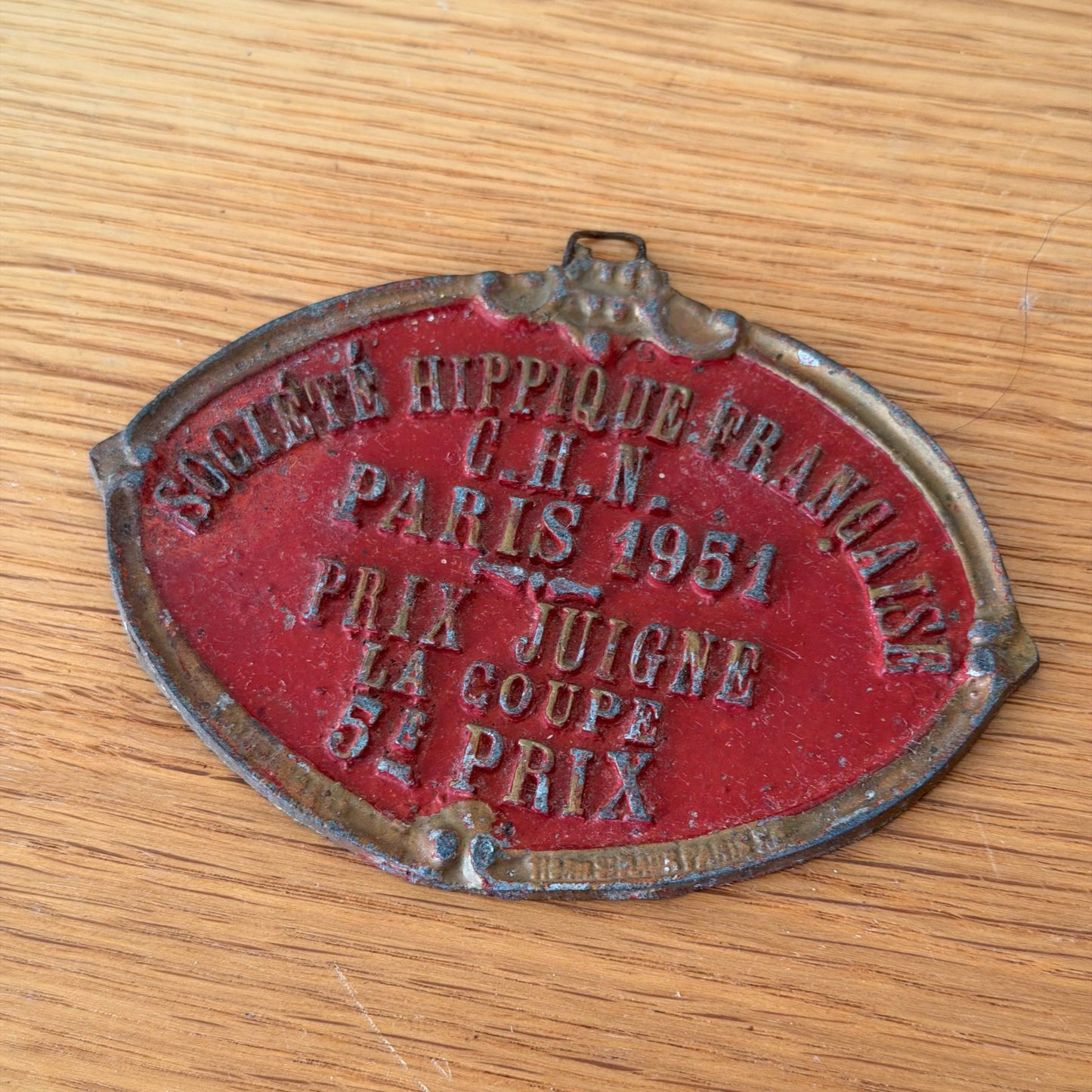 French Horse Racing Trophy Plaque Agricultural Prize Paris 1951 13012615 Fleamarketfrance : French vintage and antique decor
