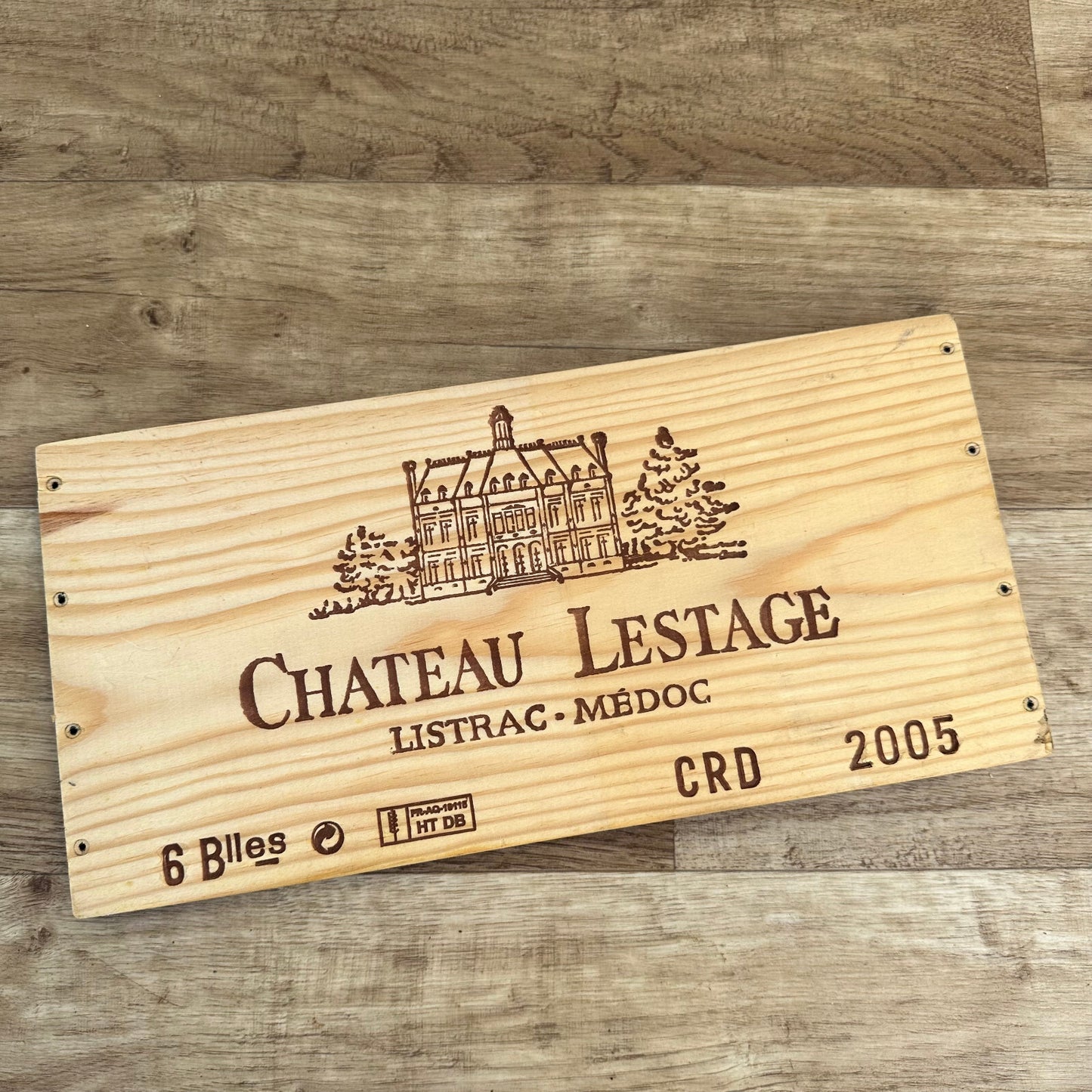 French Wine Crate Panel Chateau Lestage Medoc 2005 Wall Decor 10022431 Château Lestage