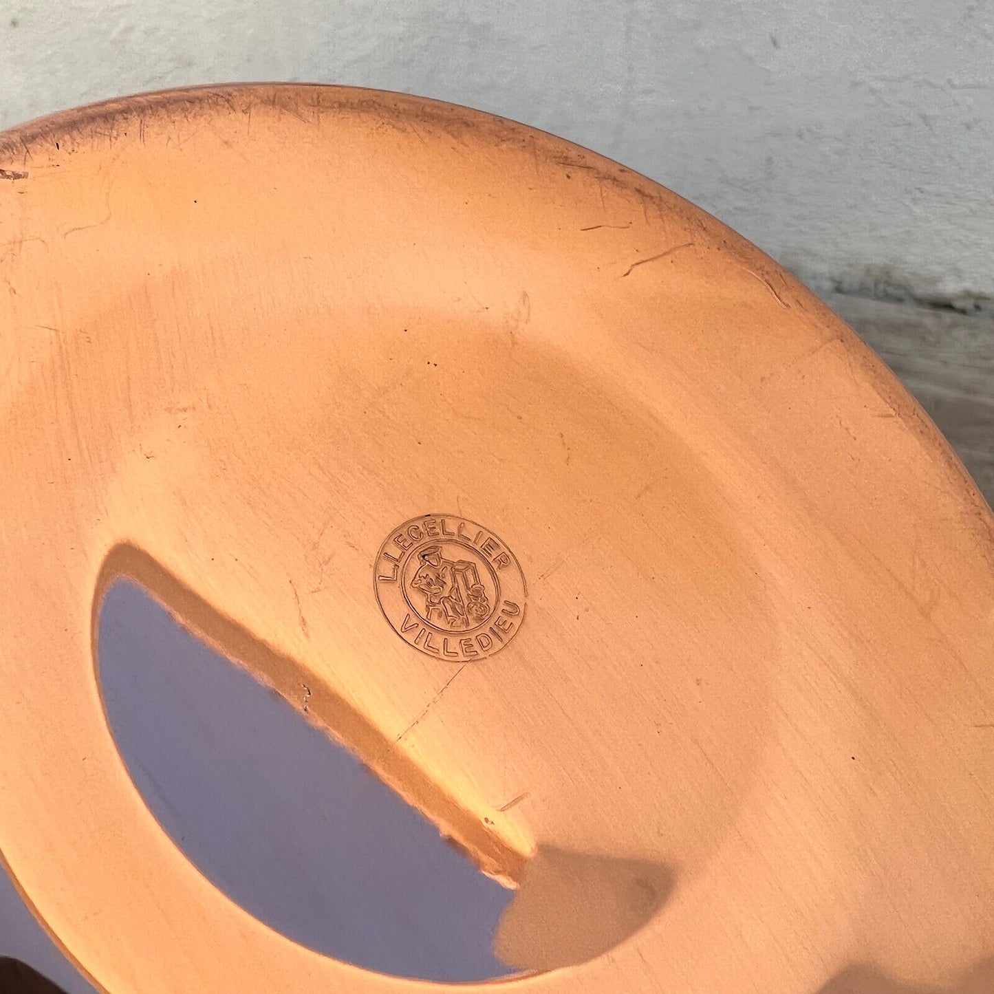 Vintage French Villedieu Copper Flower Vase Pitcher stamped 12" 26052227 - Fleamarketfrance