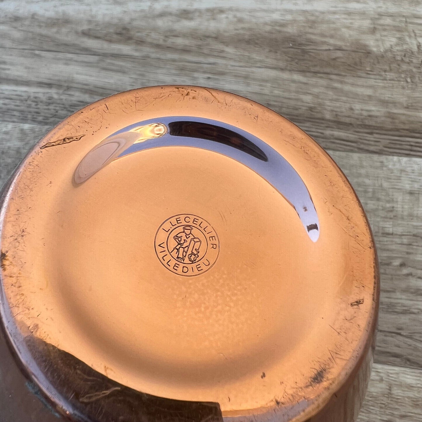 Vintage French Villedieu Copper Flower Vase Pitcher stamped 26052228 - Fleamarketfrance