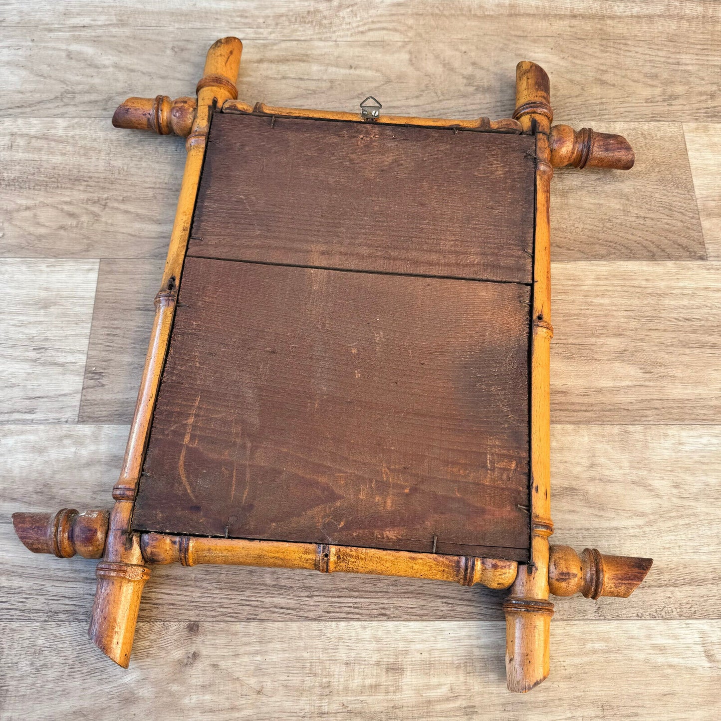Vintage French wood faux bamboo WALL-HANGING MIRROR 1302256 Fleamarketfrance