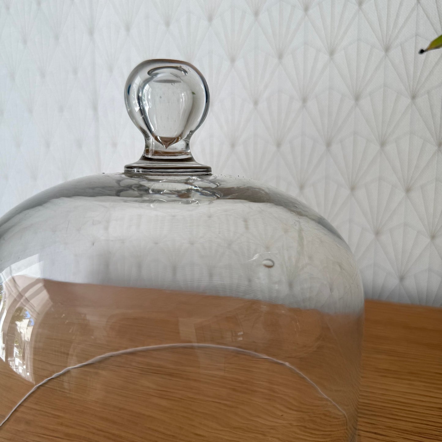 Vintage French Fromage Cheese Glass Bell Garden Cloche Dome Bell 0309255